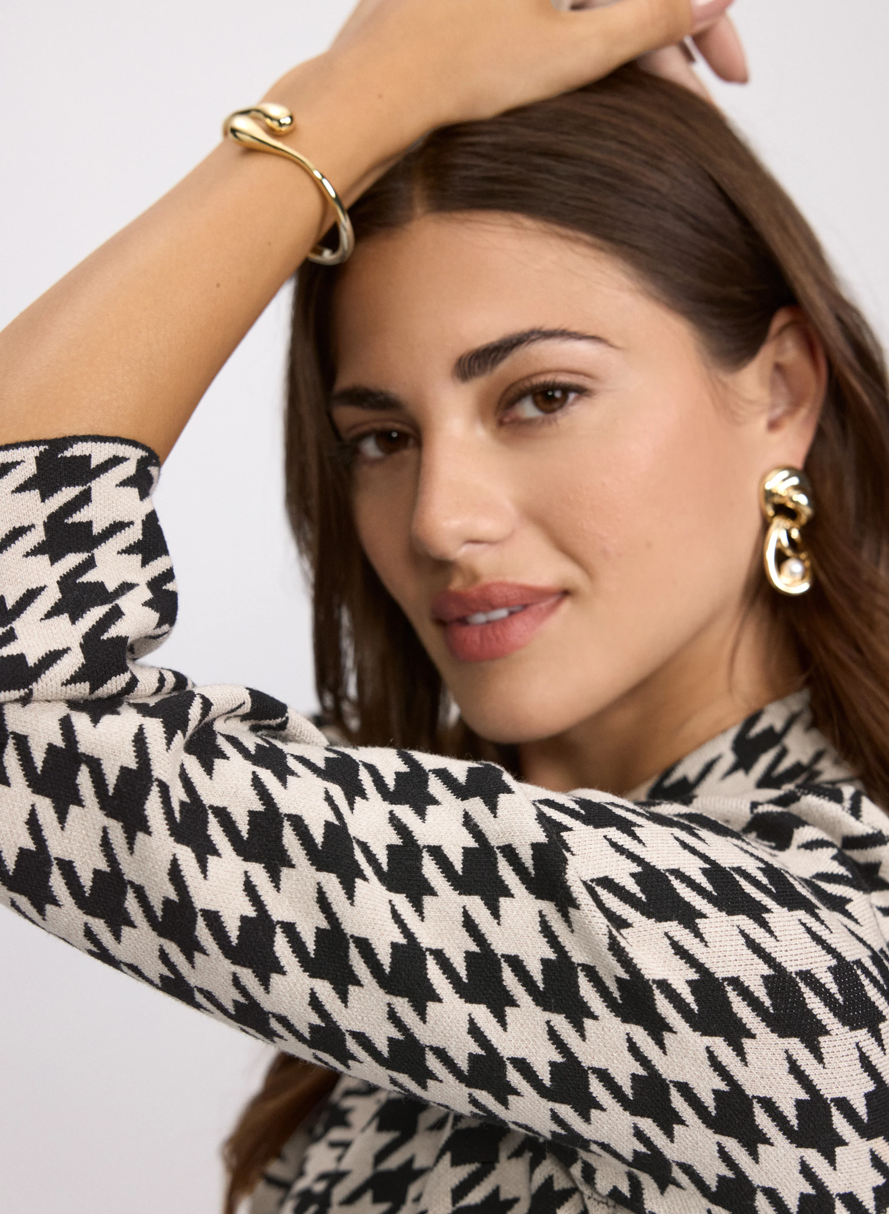 Printed Jacquard Knit Cardigan - Image 2