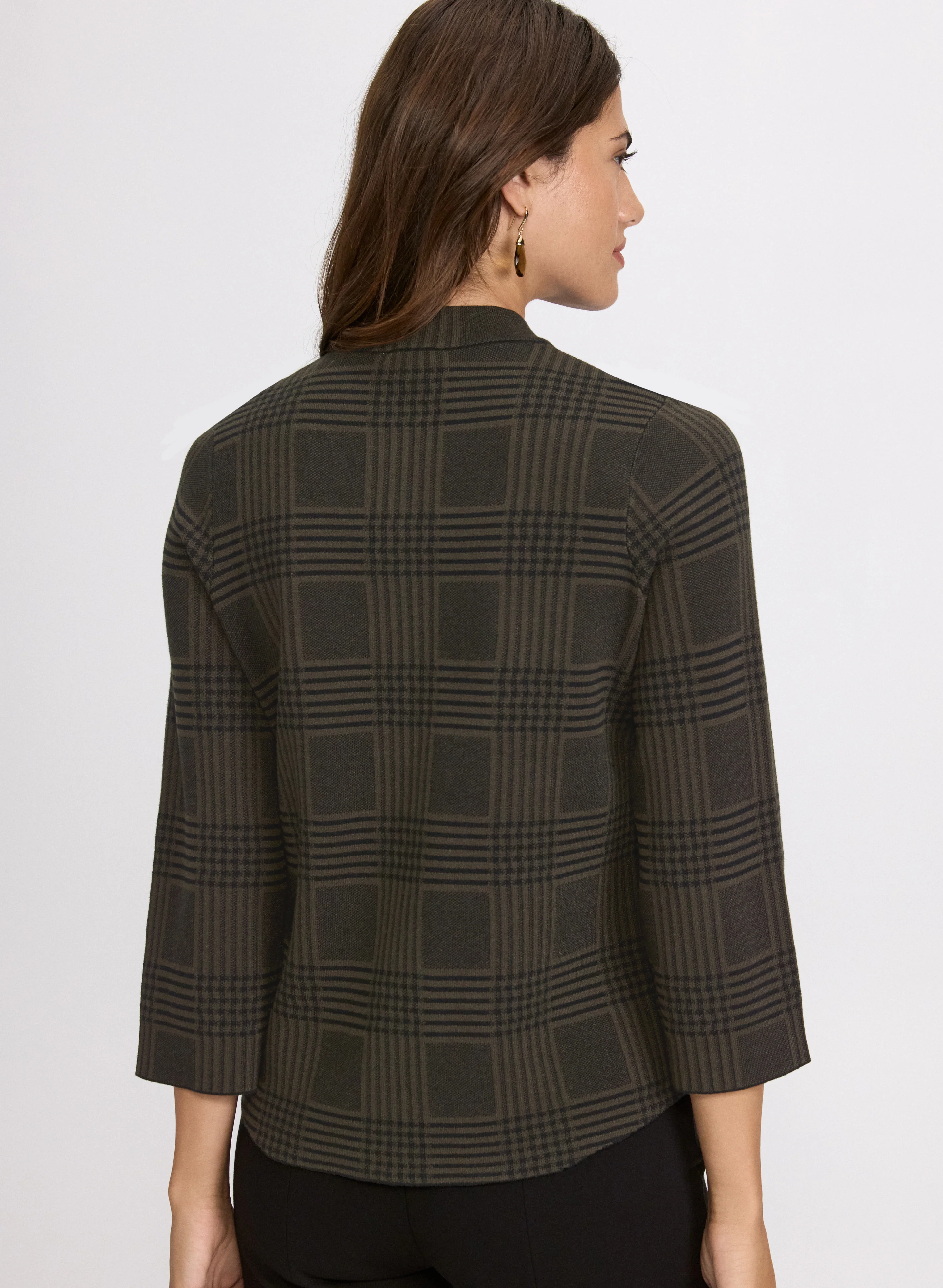 Printed Jacquard Knit Cardigan - Image 4