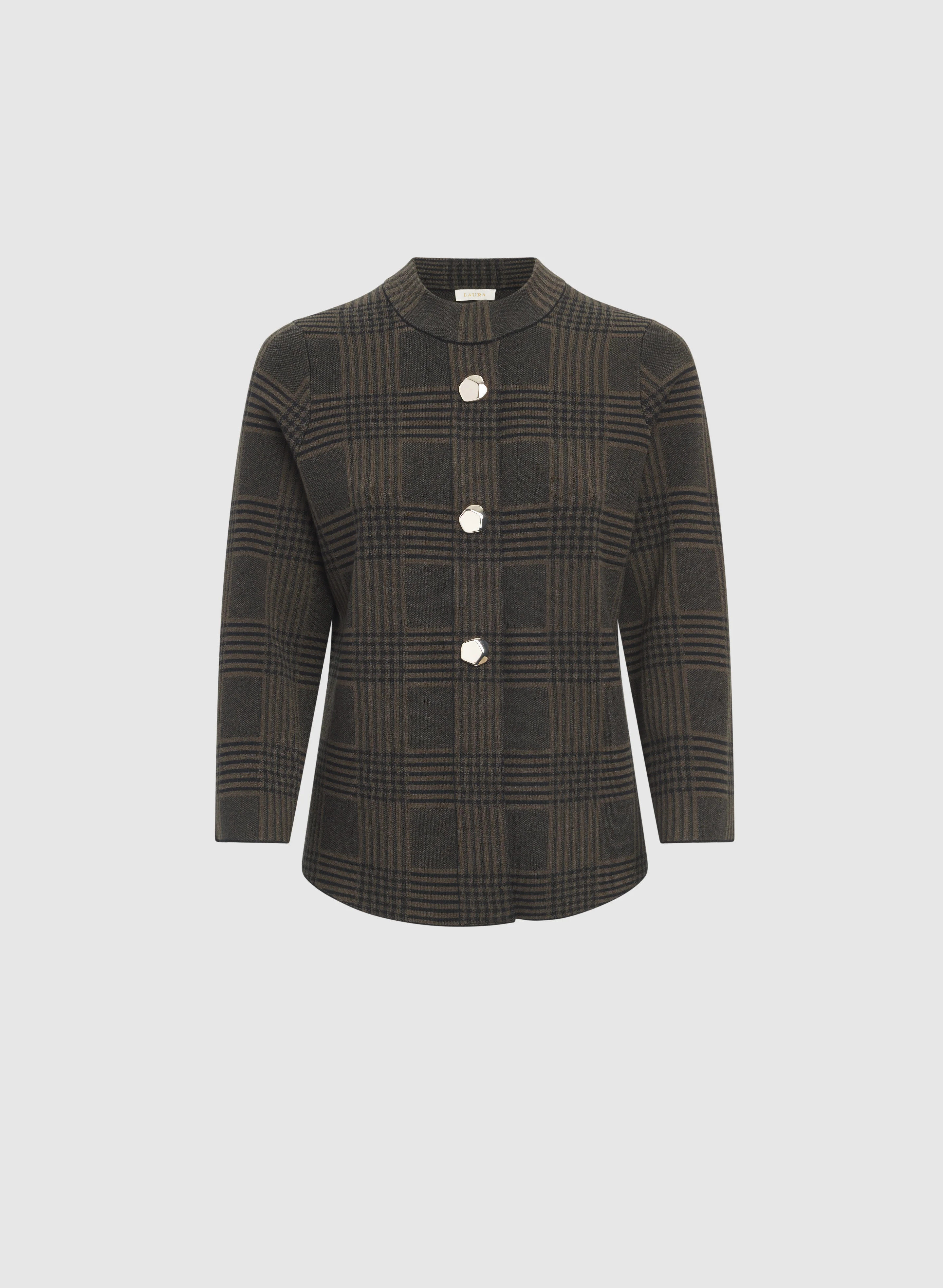 Printed Jacquard Knit Cardigan - Image 6