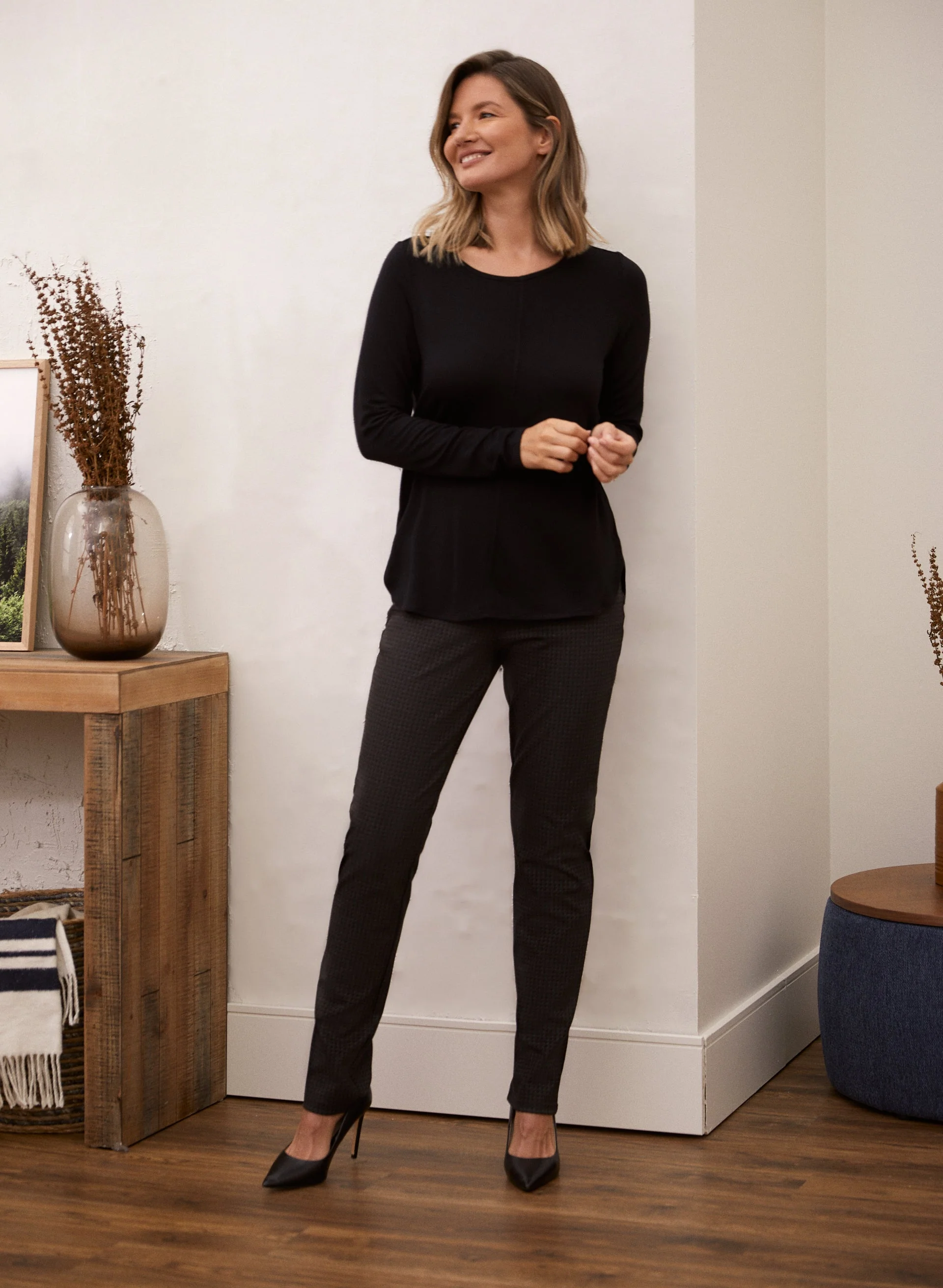Printed Pull-On Slim Leg Pants - Image 3