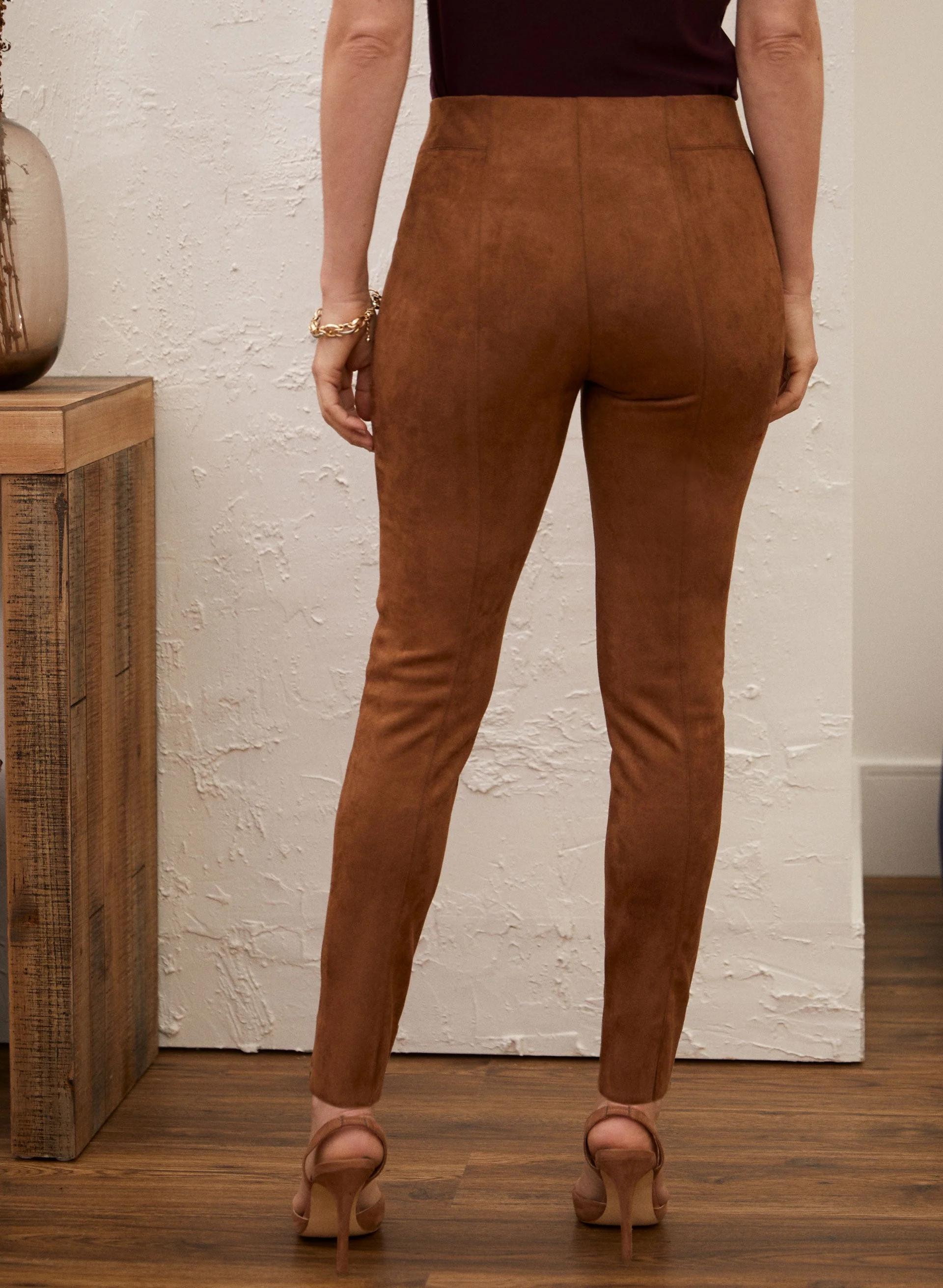 Pull-on Faux Suede Leggings - Image 2