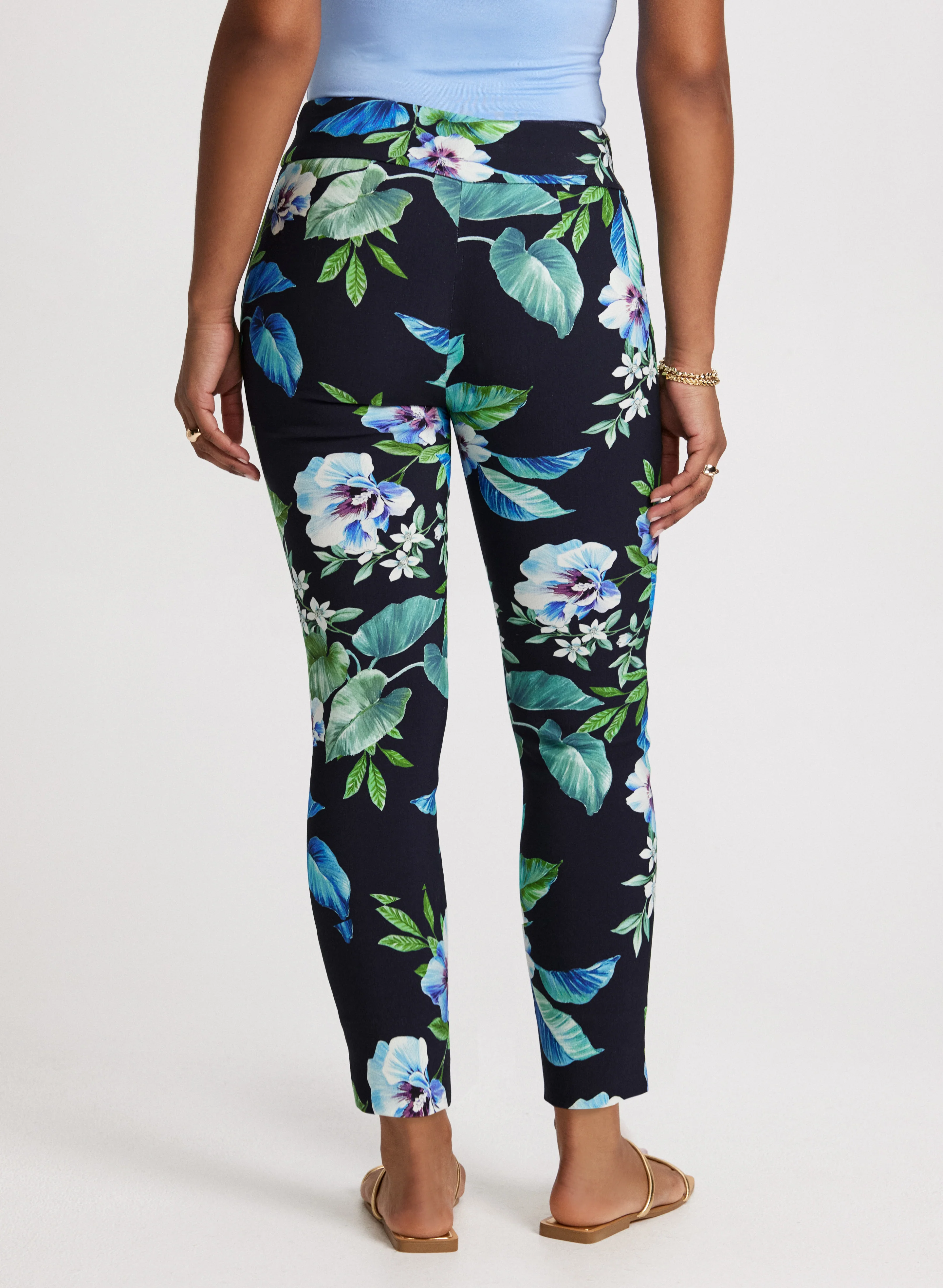 Pull-On Floral Ankle Pants - Image 2