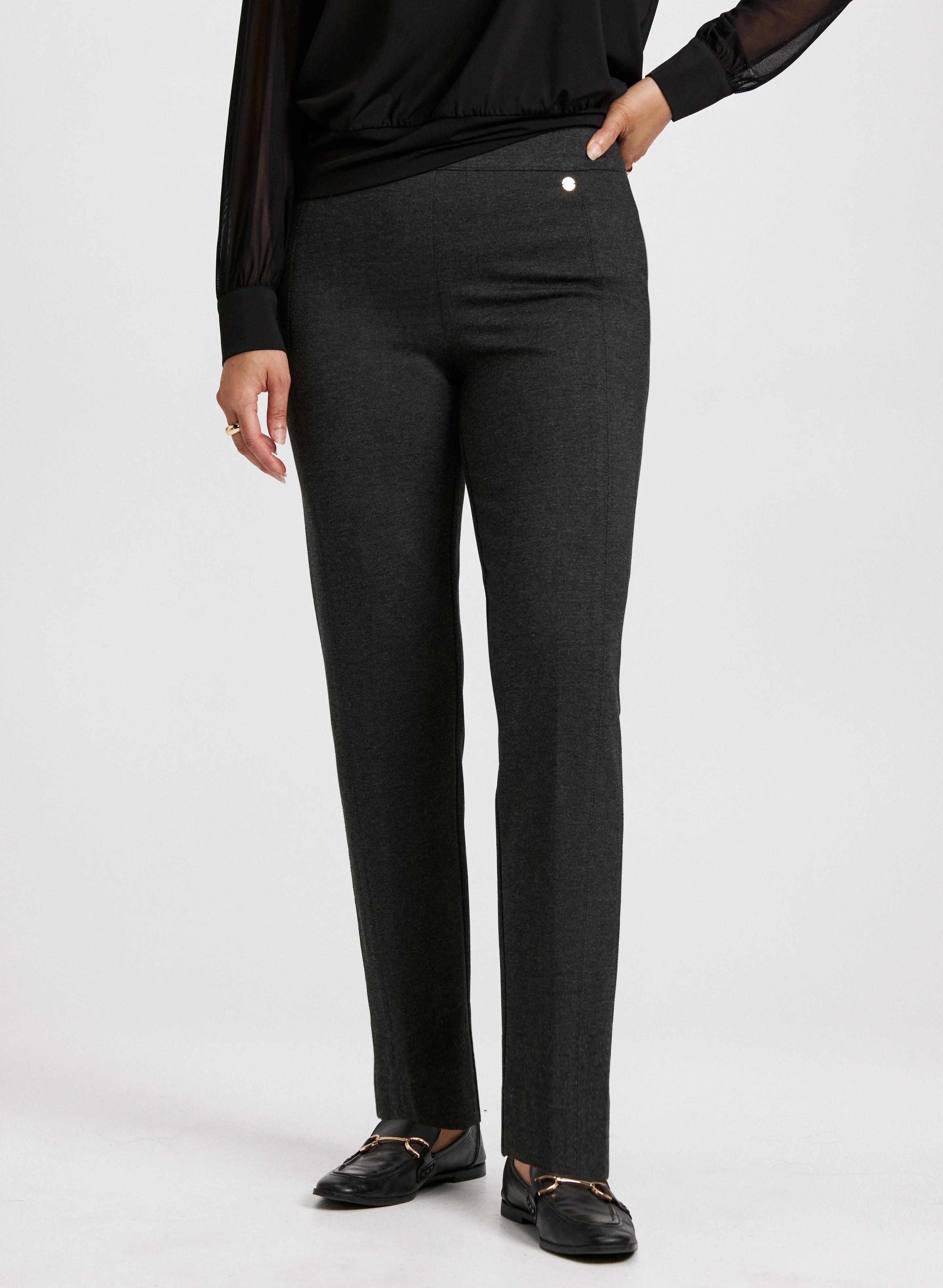 Sofia Pull-On Slim-Leg Pants - Regular