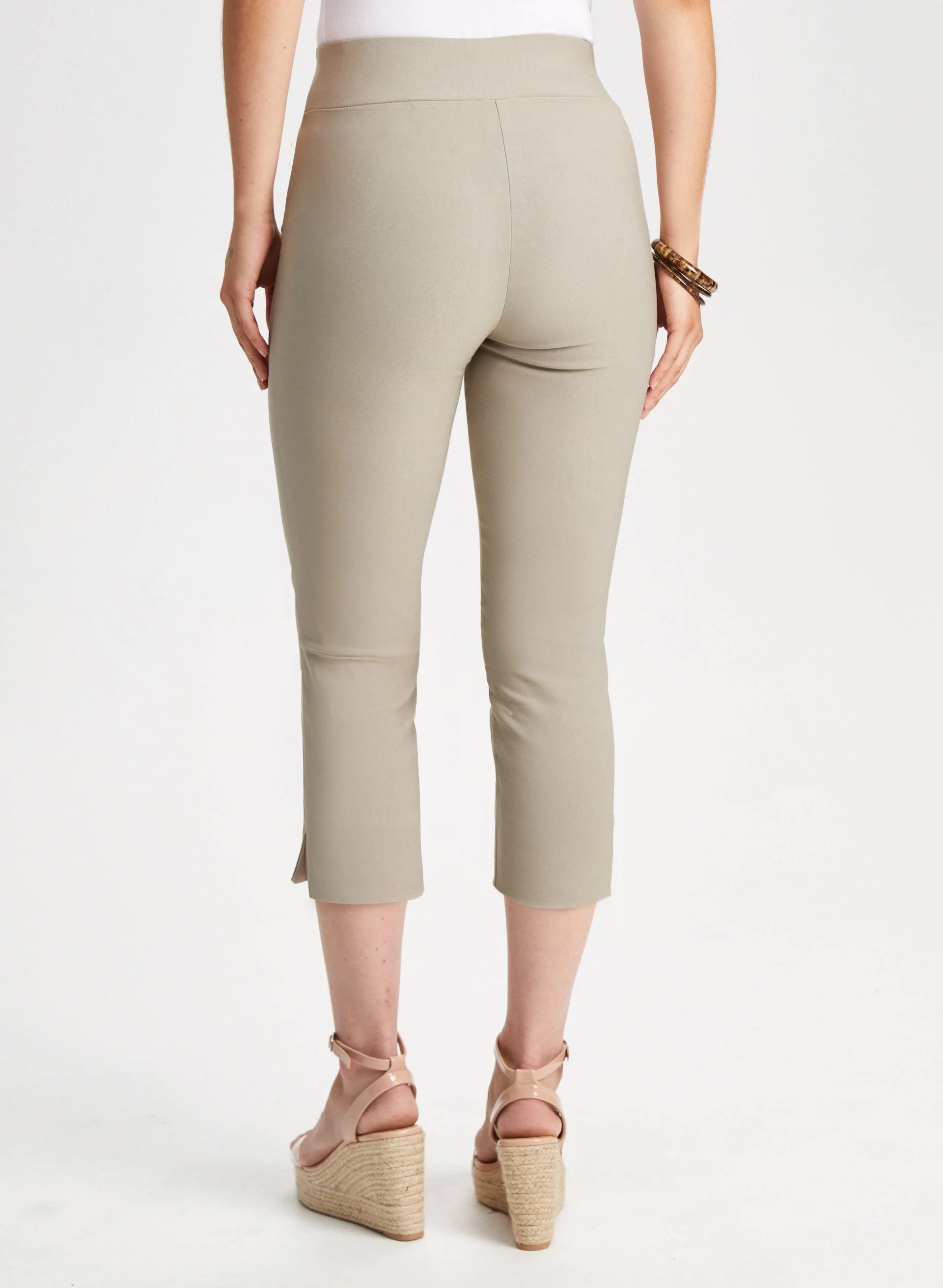 Pull-On Slit Detail Capris - Image 2