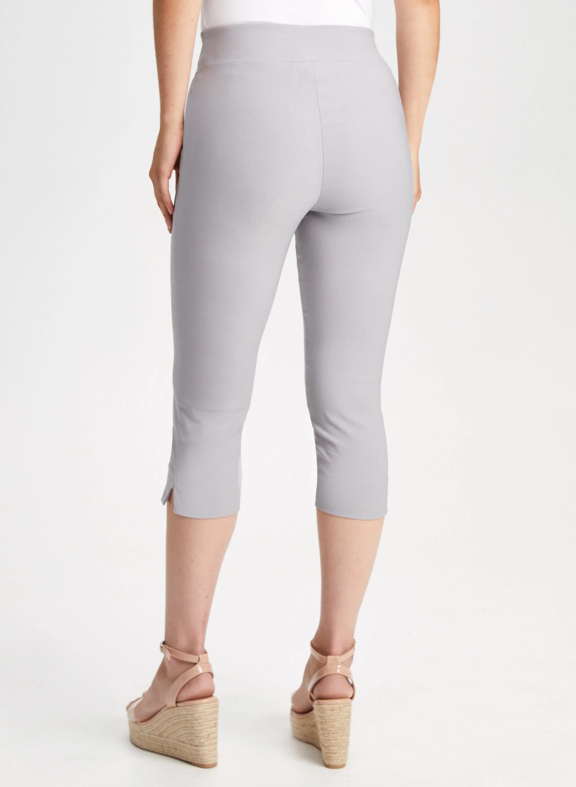 Pull-On Slit Detail Capris - Image 2