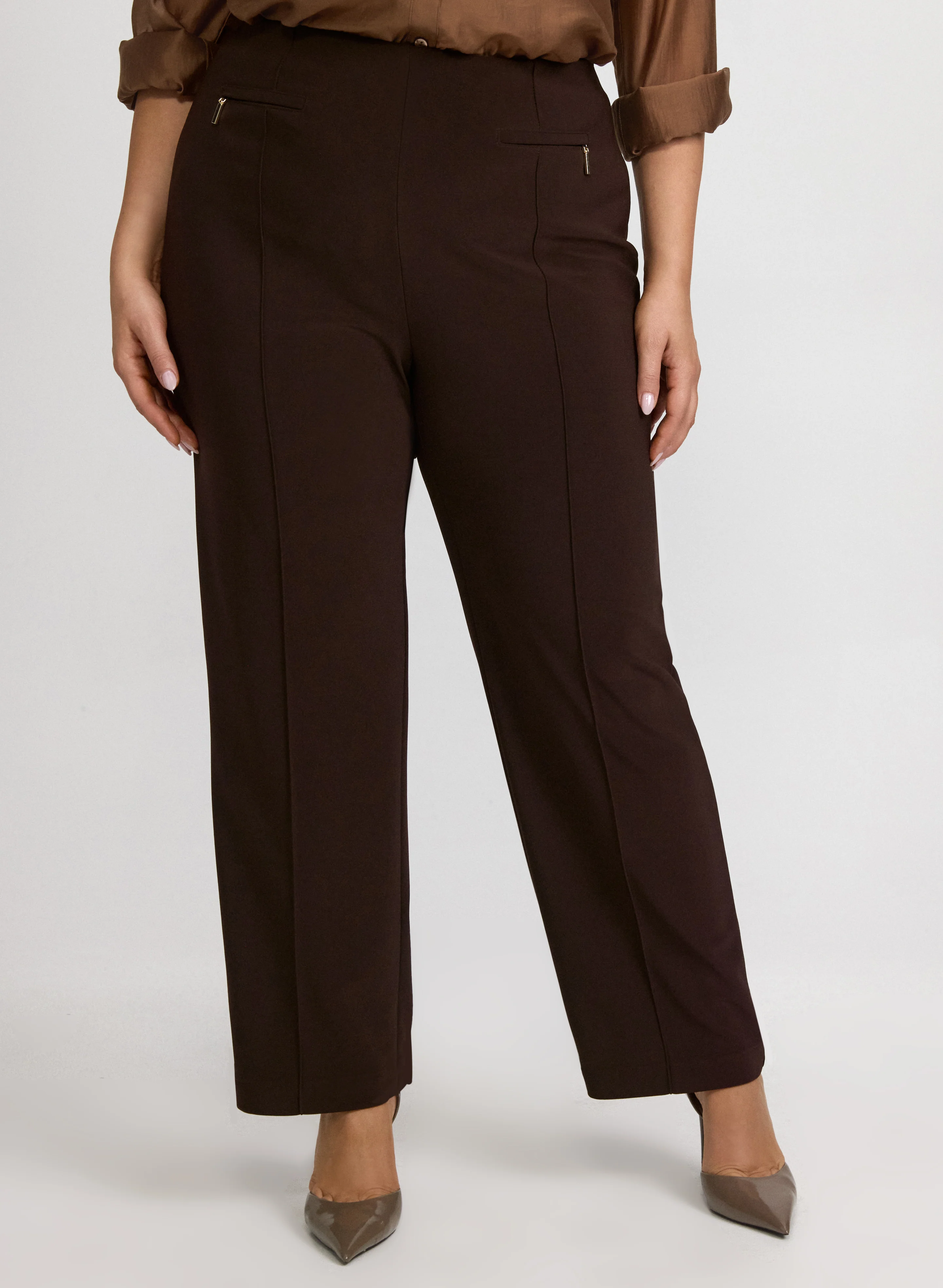 Pull-On Straight-Leg Pants