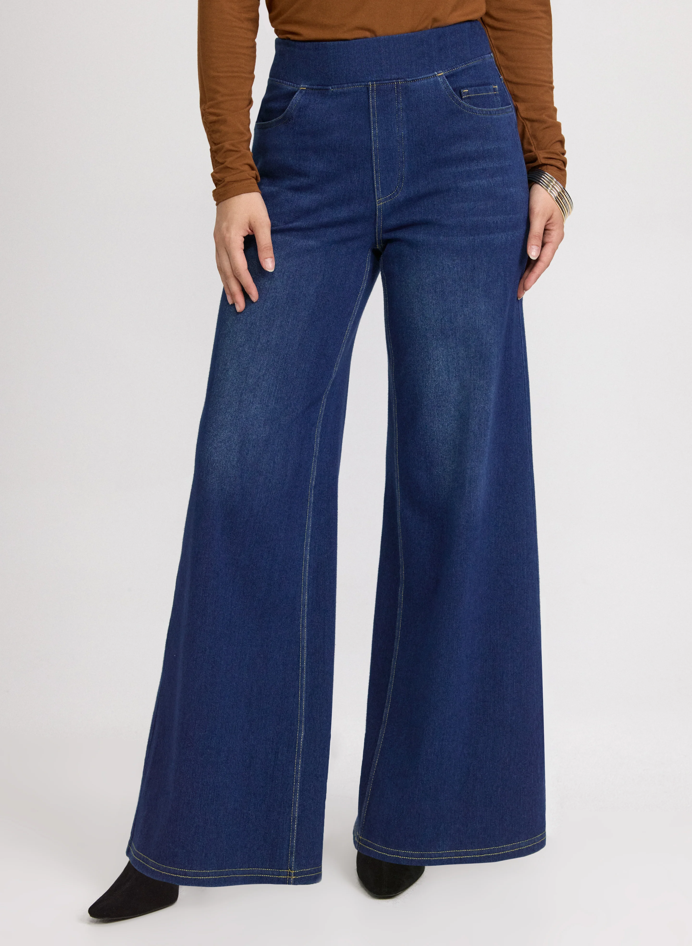 Compli K - Pull-On Wide-Leg Jeans