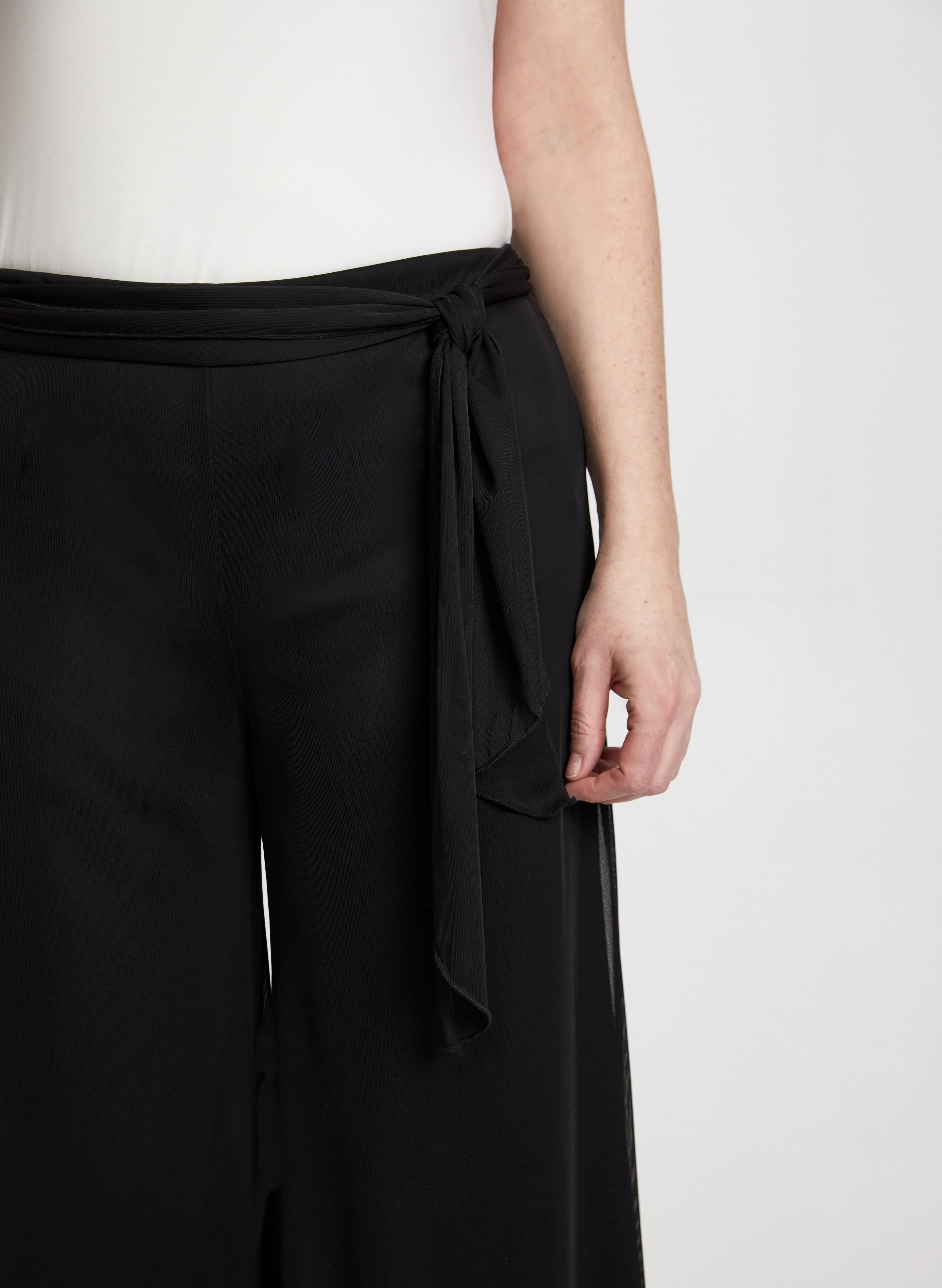 Olivia Mesh Overlay Wide-Leg Pants - Regular - Image 4