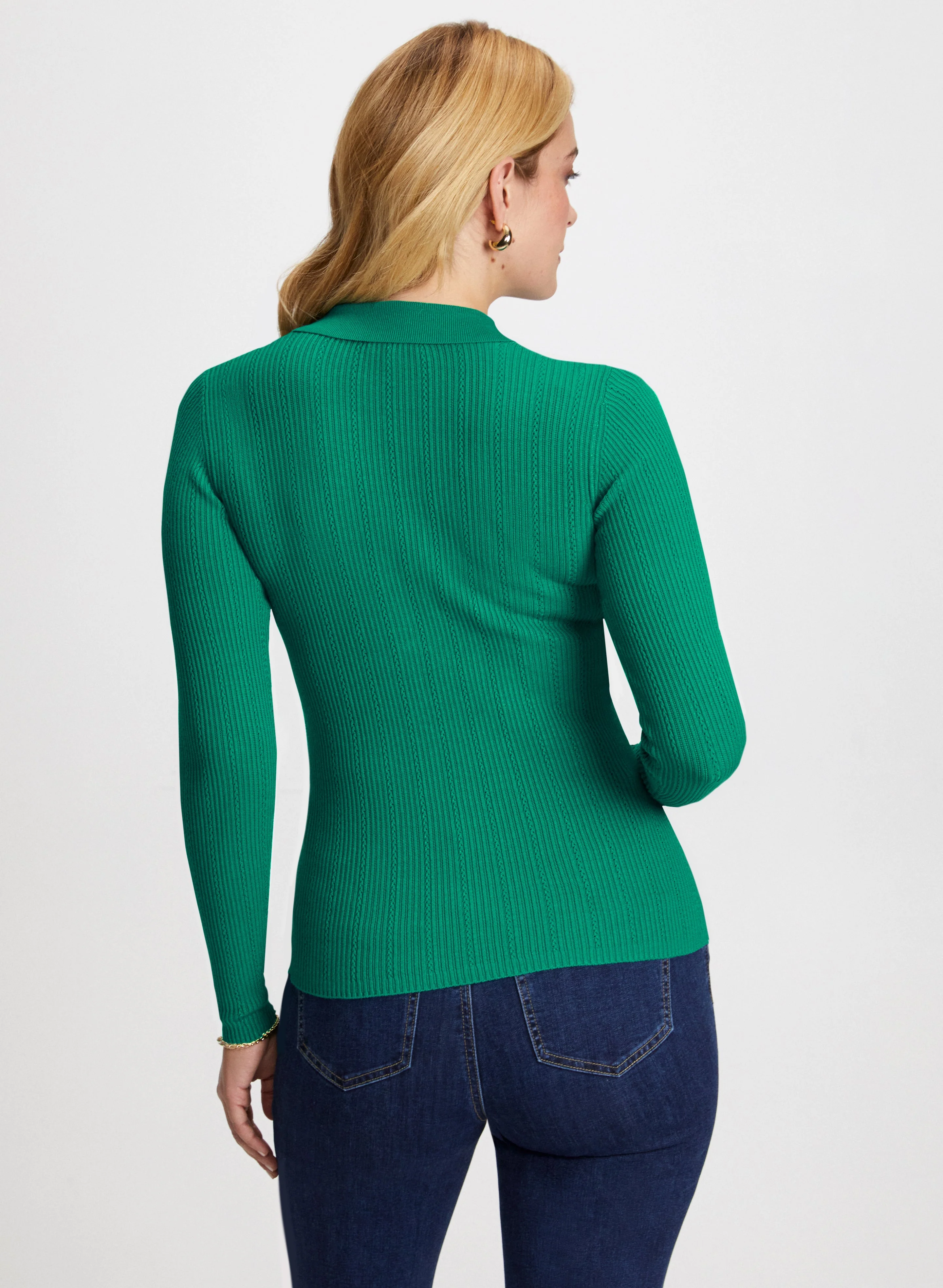 Pointelle Knit Sweater - Image 4
