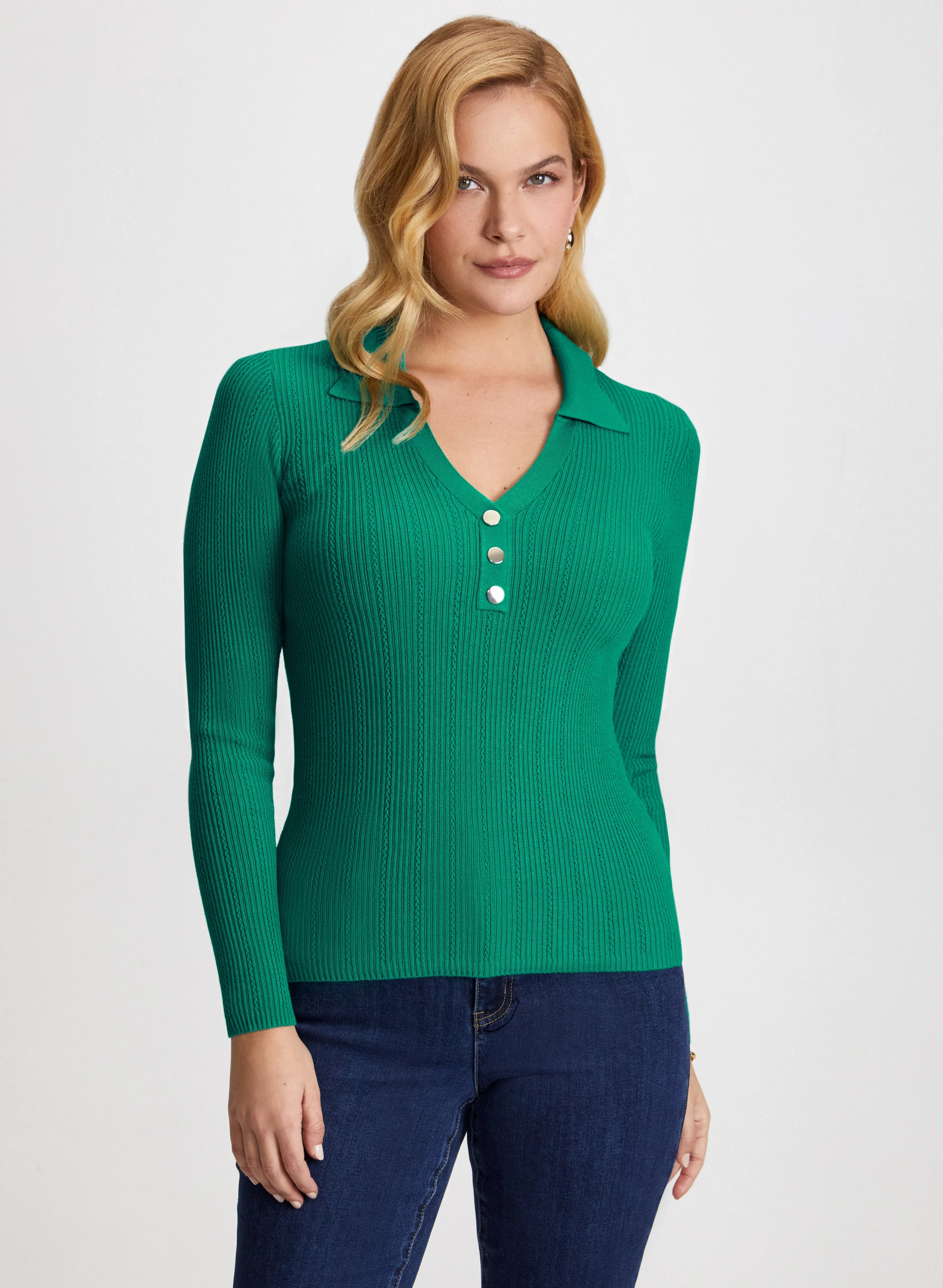 Pointelle Knit Sweater - Image 5