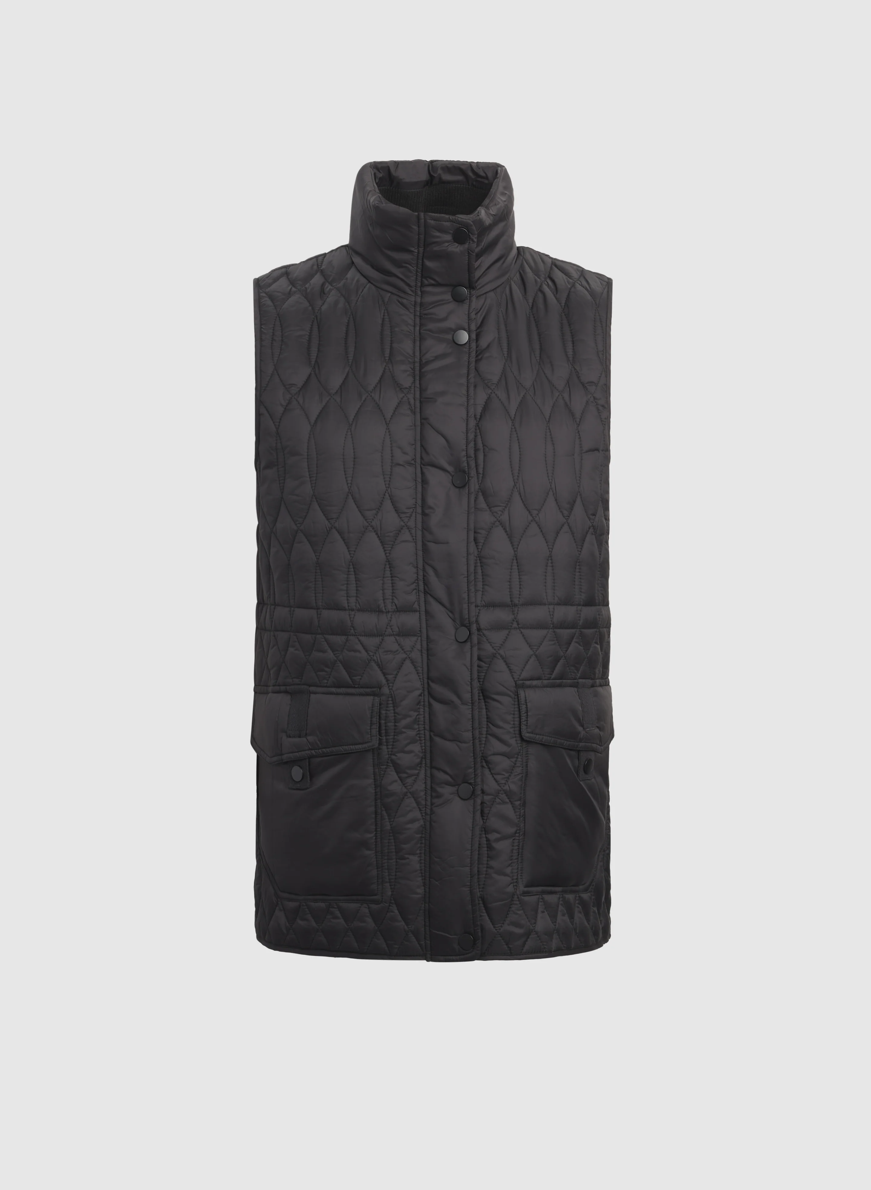 Quilted Drawstring Waist Vest - Image 6