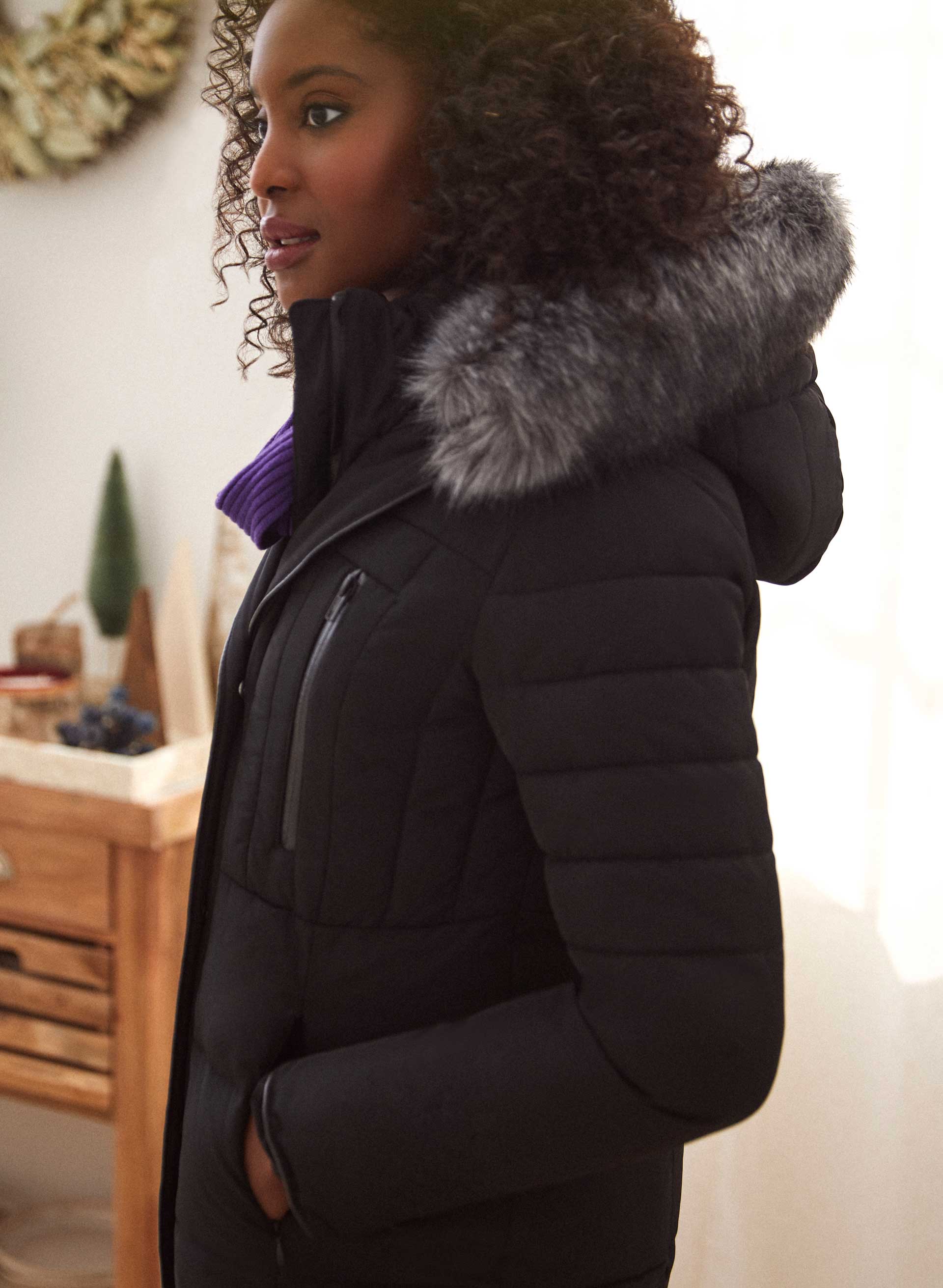 Quilted Recycled Vegan Down Coat - Image 4