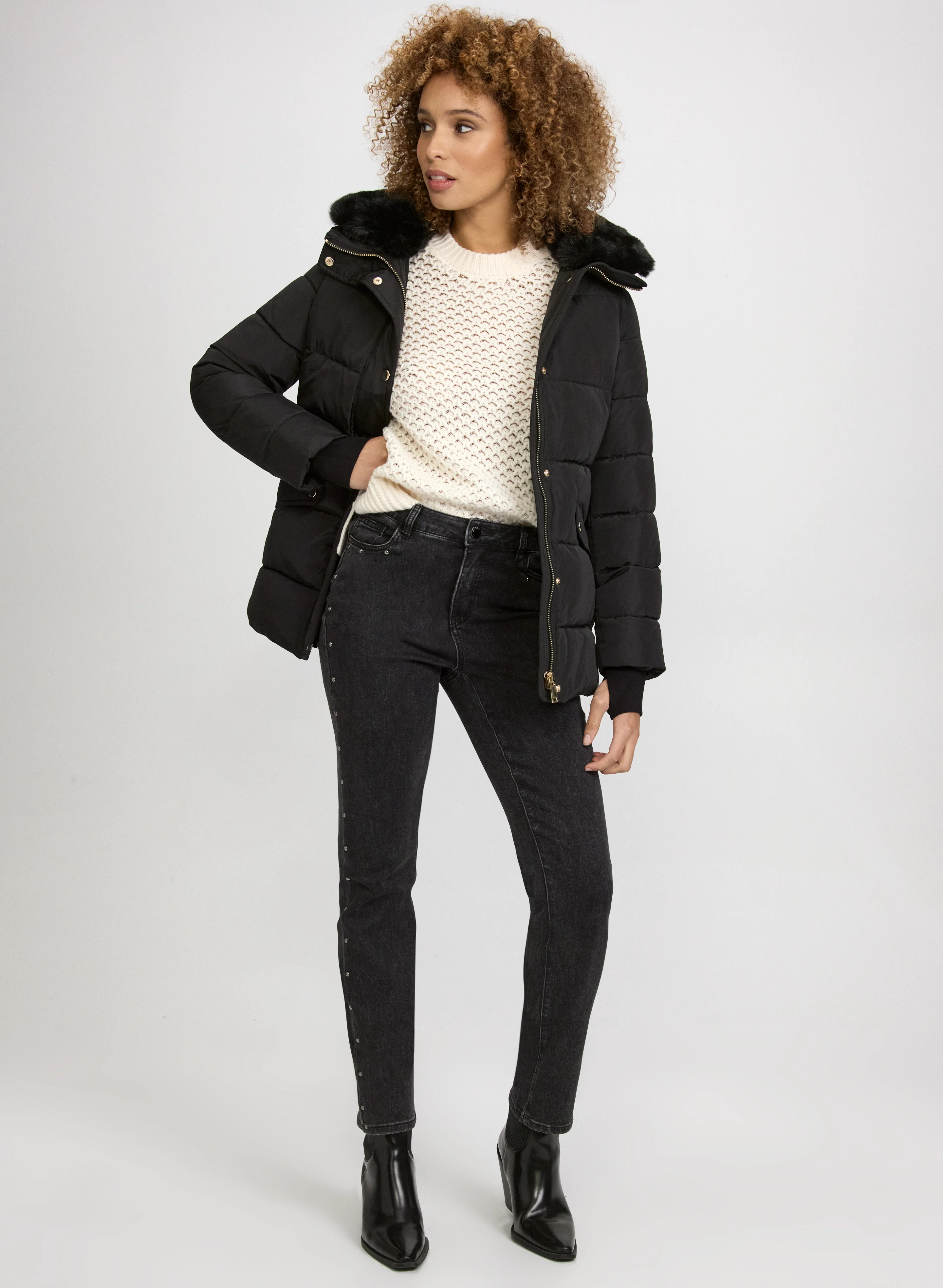 Quilted Zip Coat - Image 3