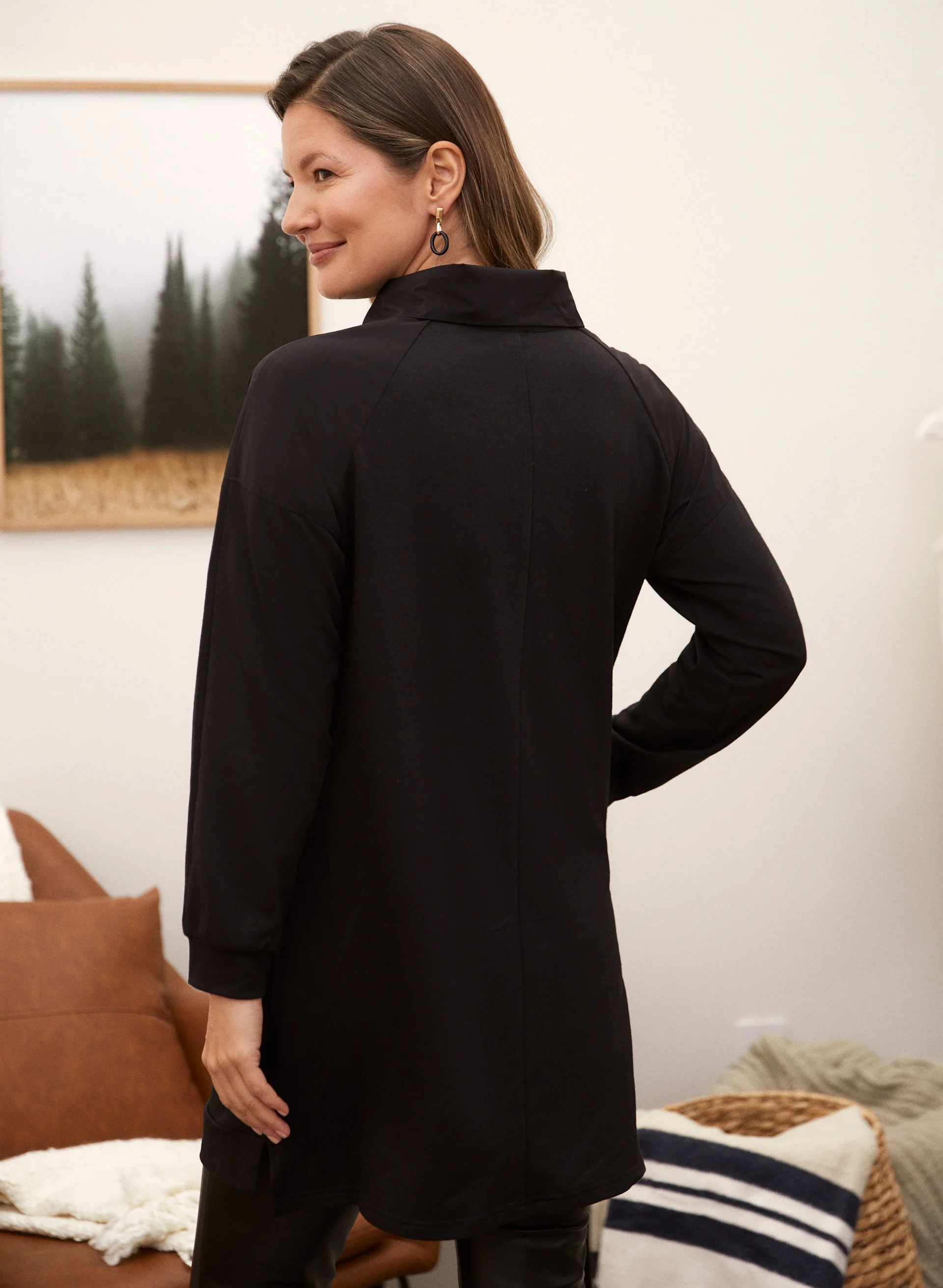 Quilted Zipper Trim Tunic - Image 3