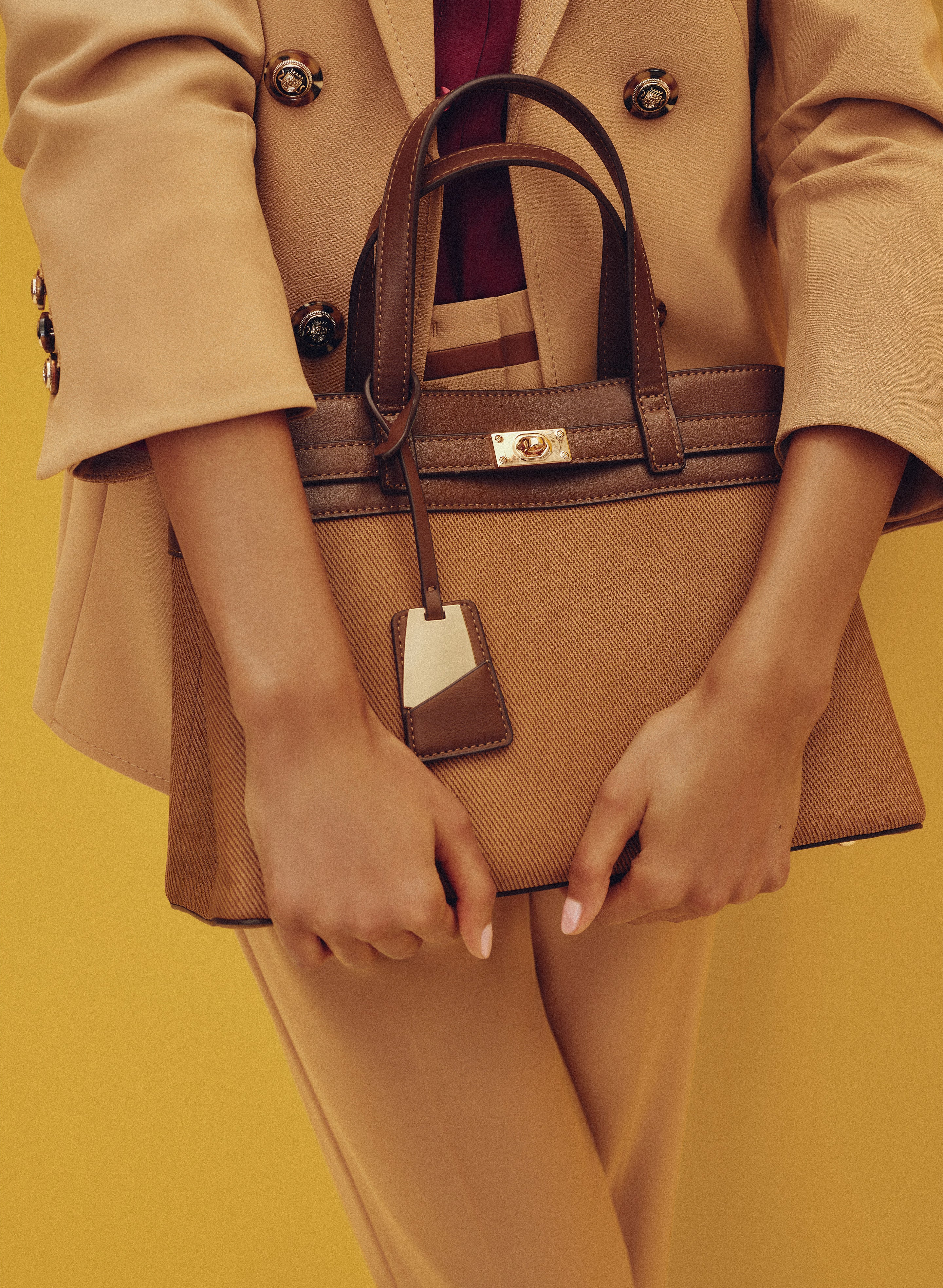 Rectangular Two-Tone Handbag - Image 2