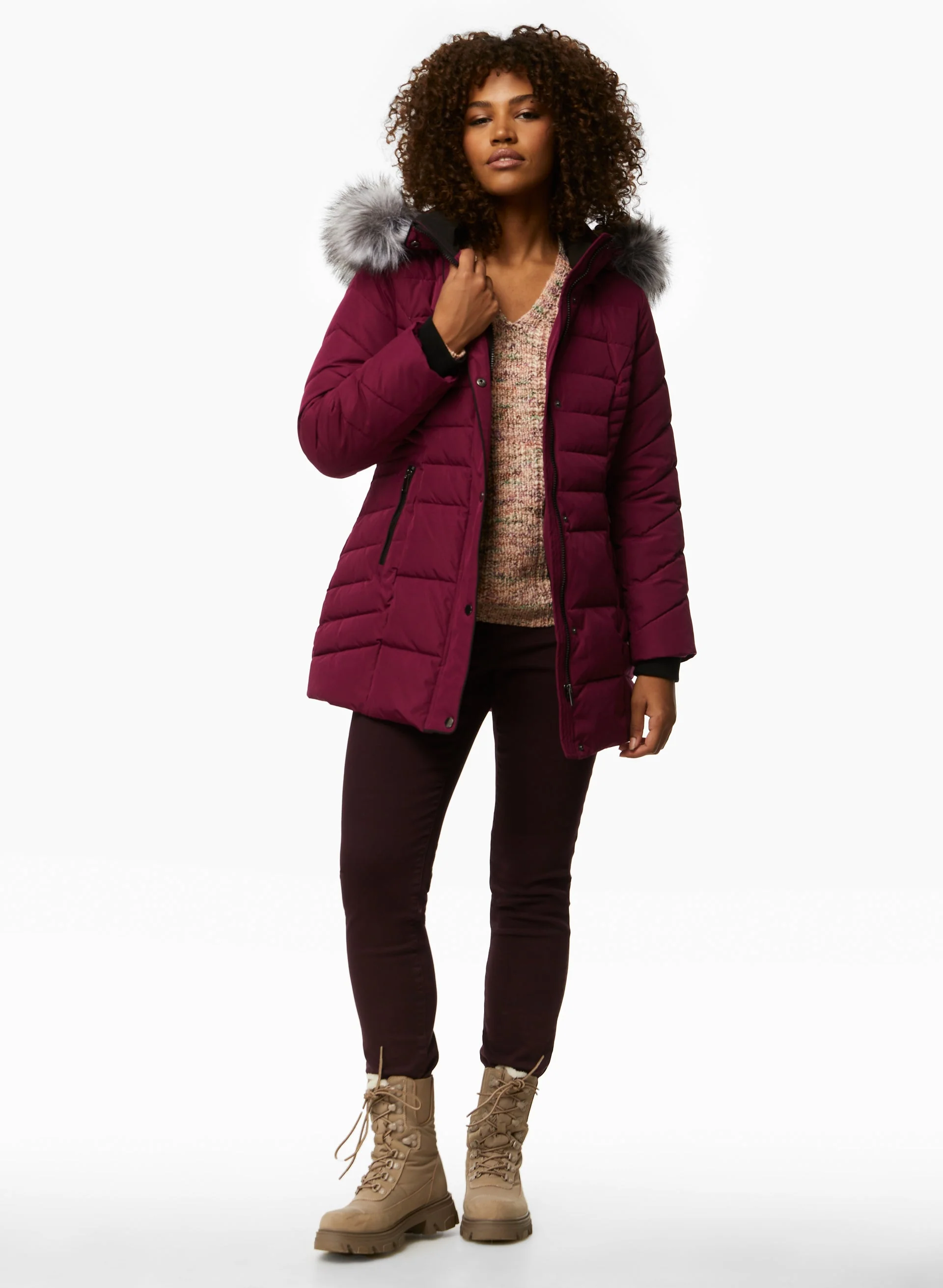 Recycled Quilted Vegan Down Coat - Image 4