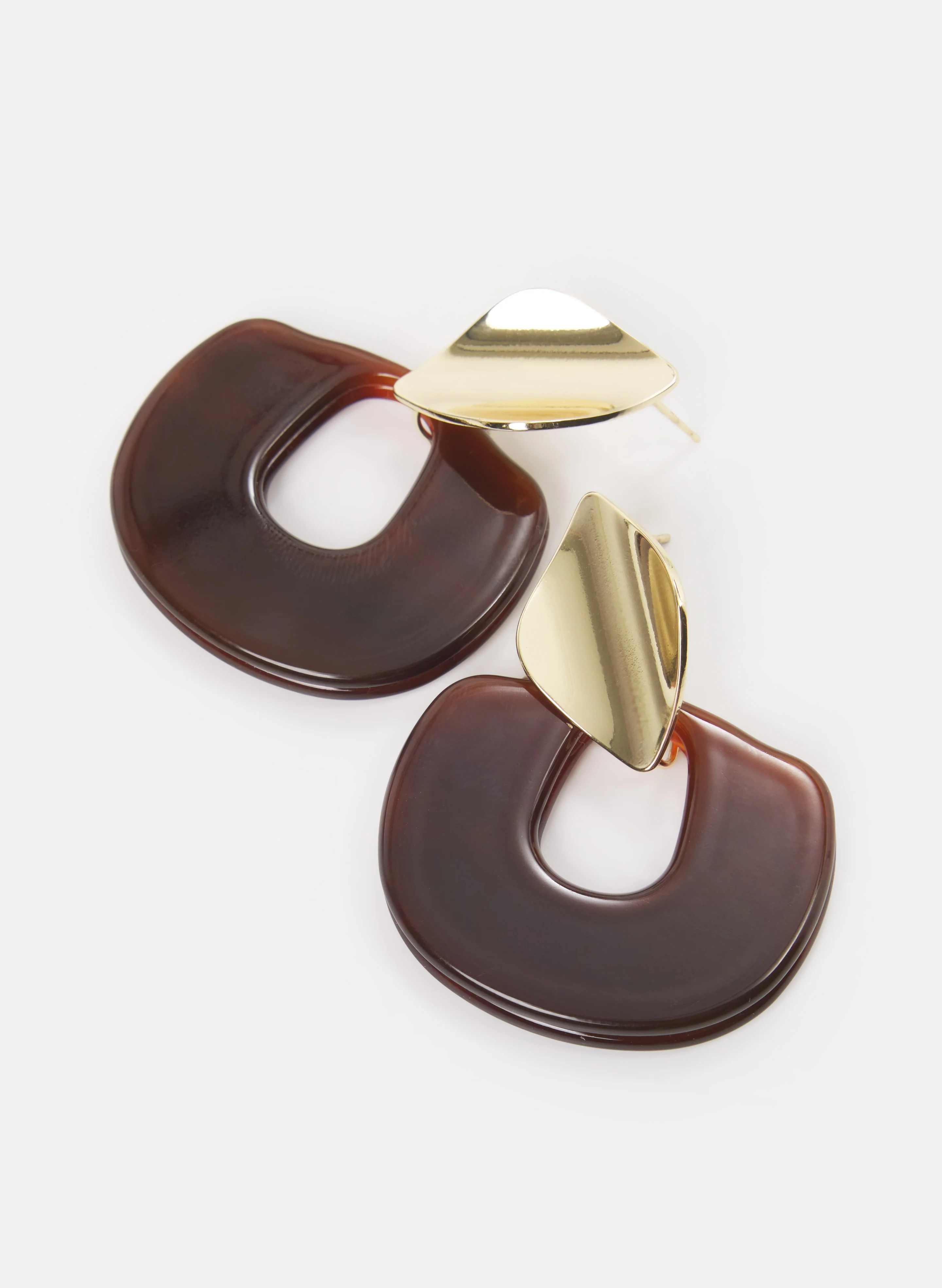 Resin & Brass Earrings - Image 3