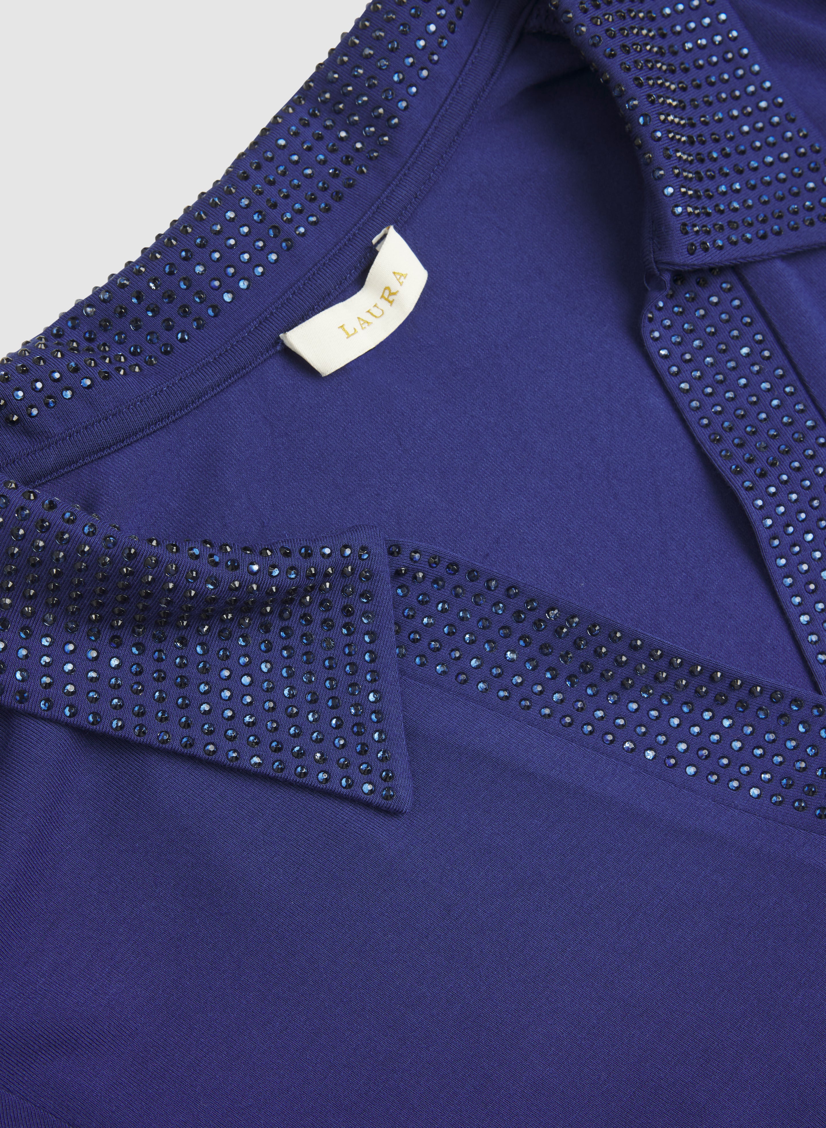 Rhinestone Collar Long Sleeve T-Shirt - Image 7