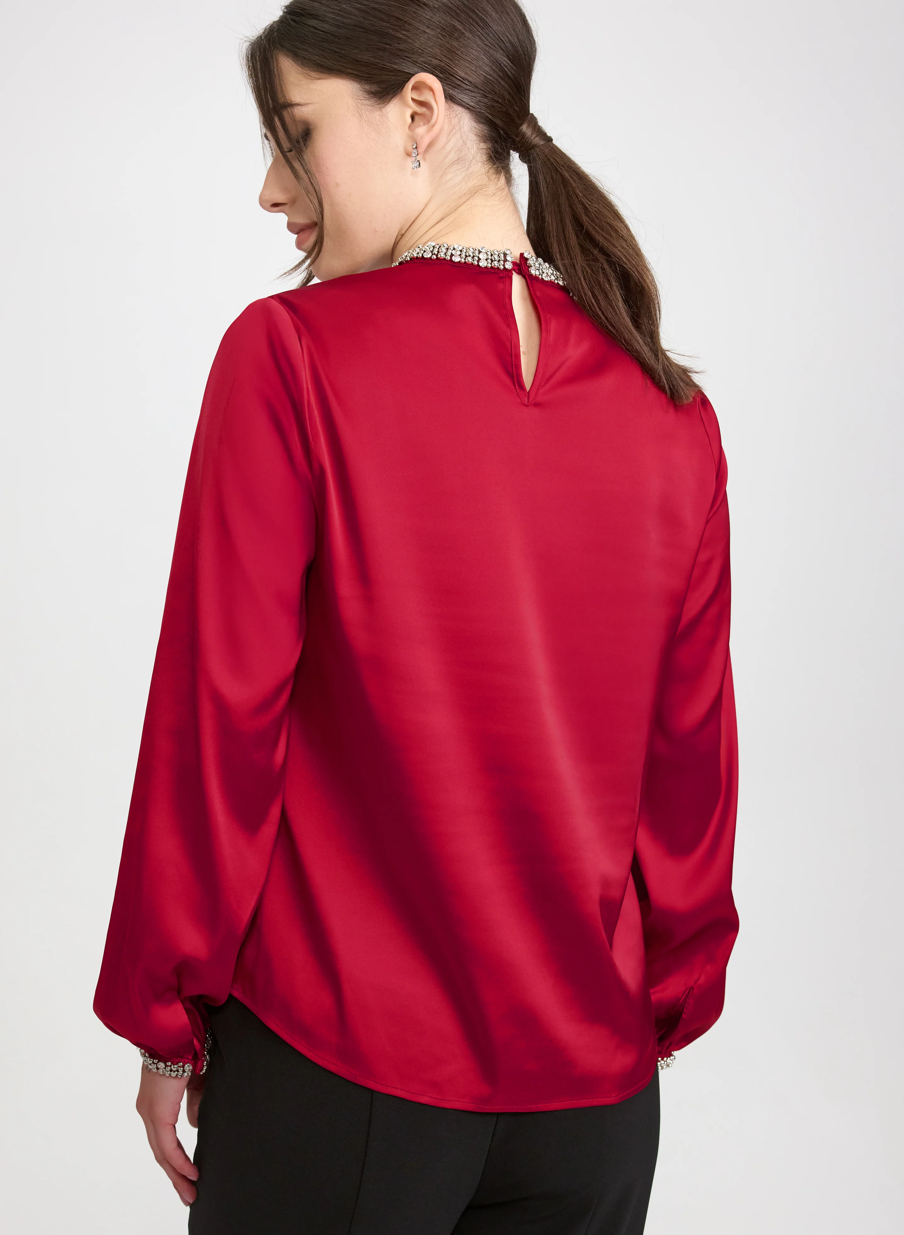 Rhinestone Detail Blouse - Image 4