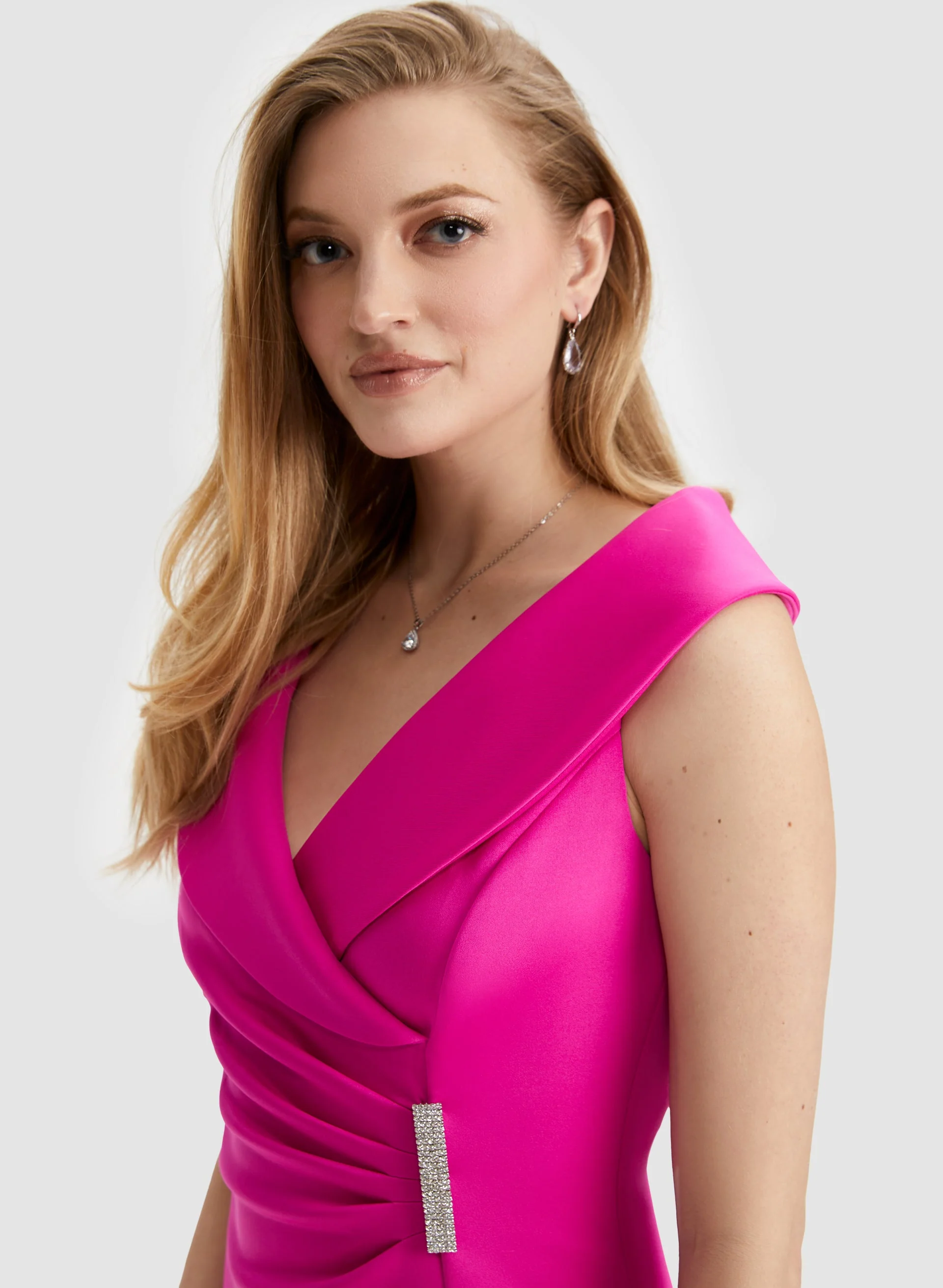 Rhinestone Detail Wrap Dress - Image 4