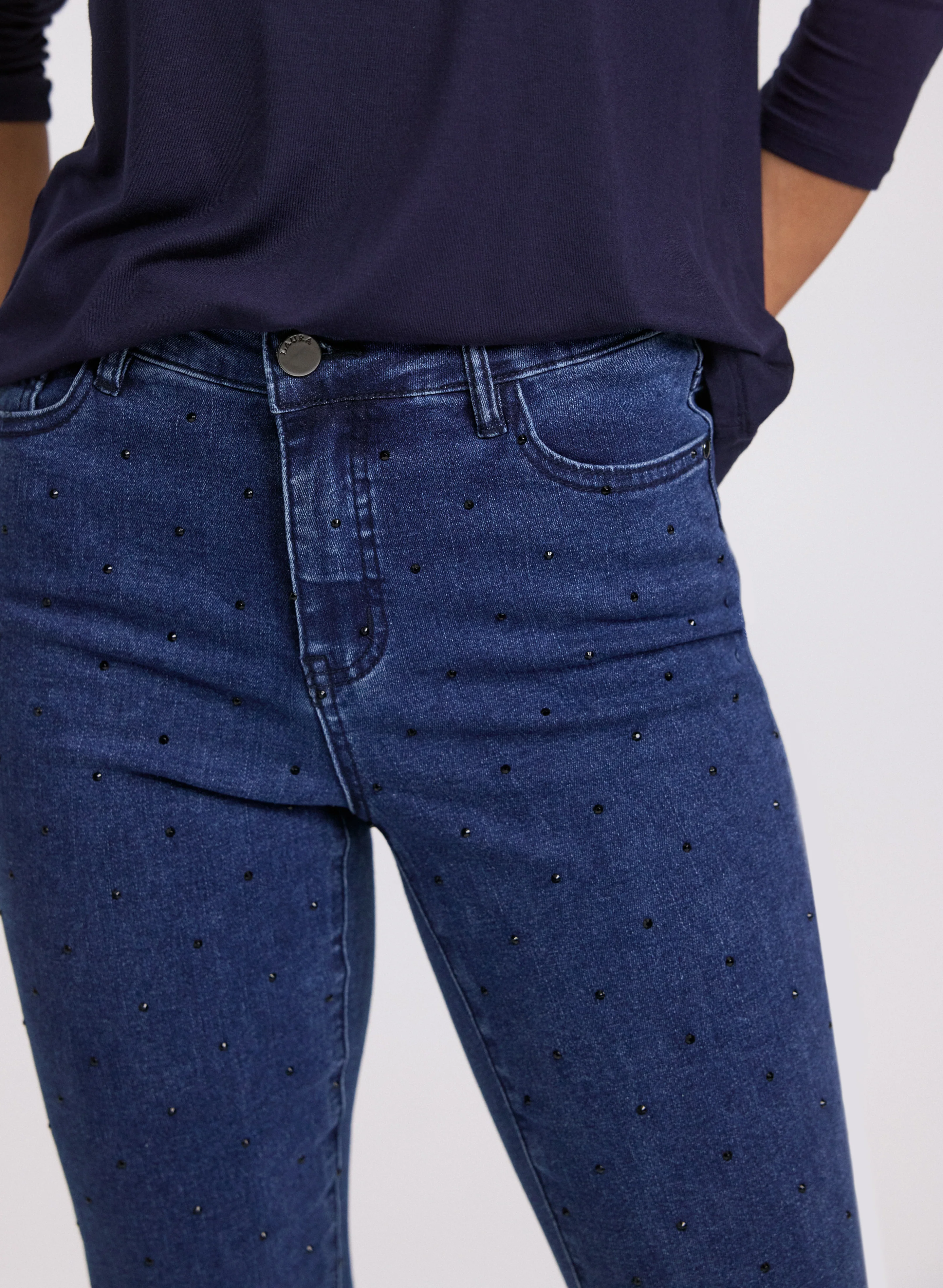 Rhinestone Embellished Jeans - Image 2