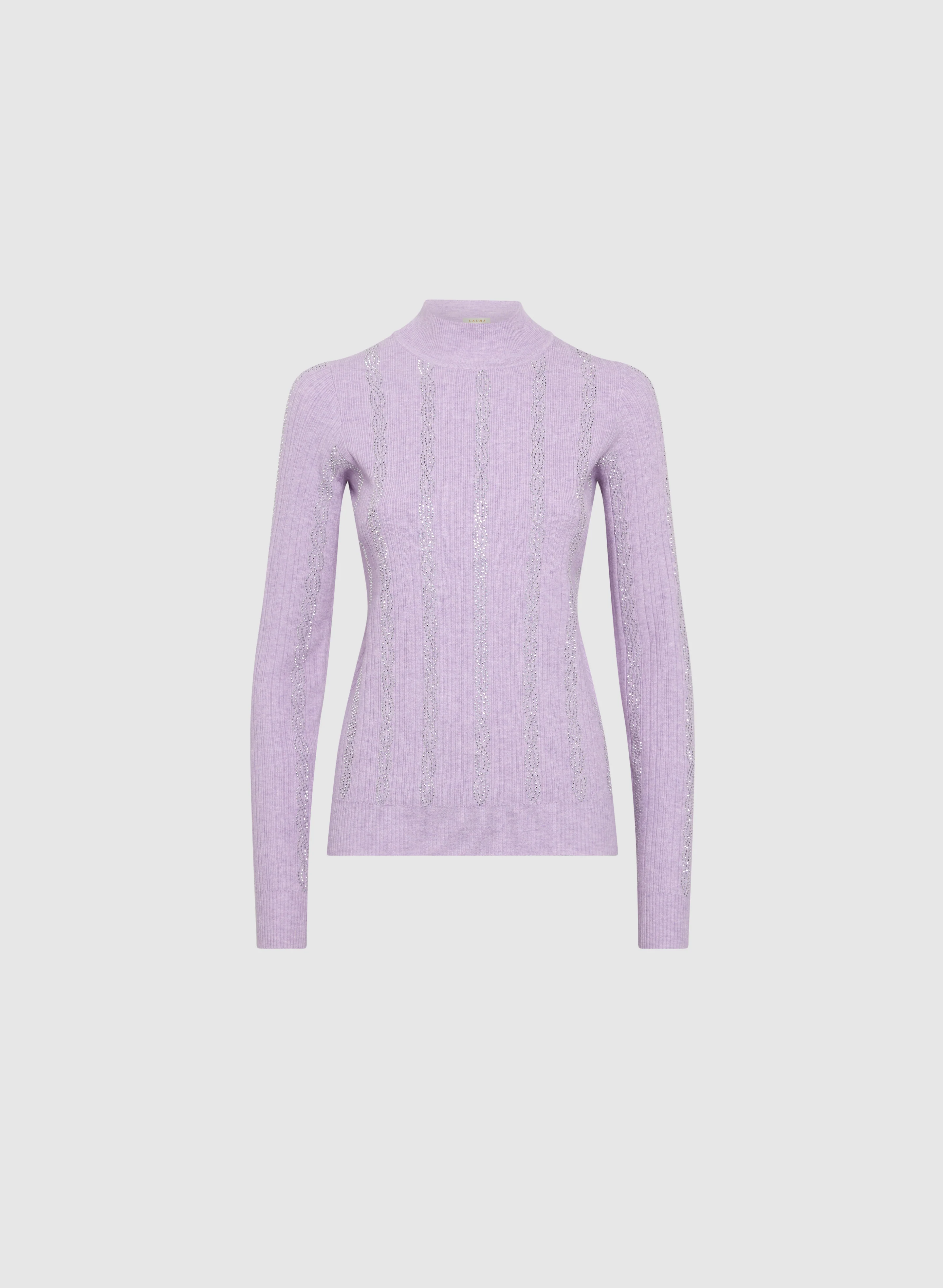 Rhinestone Embellished Ribbed Knit Sweater - Image 6