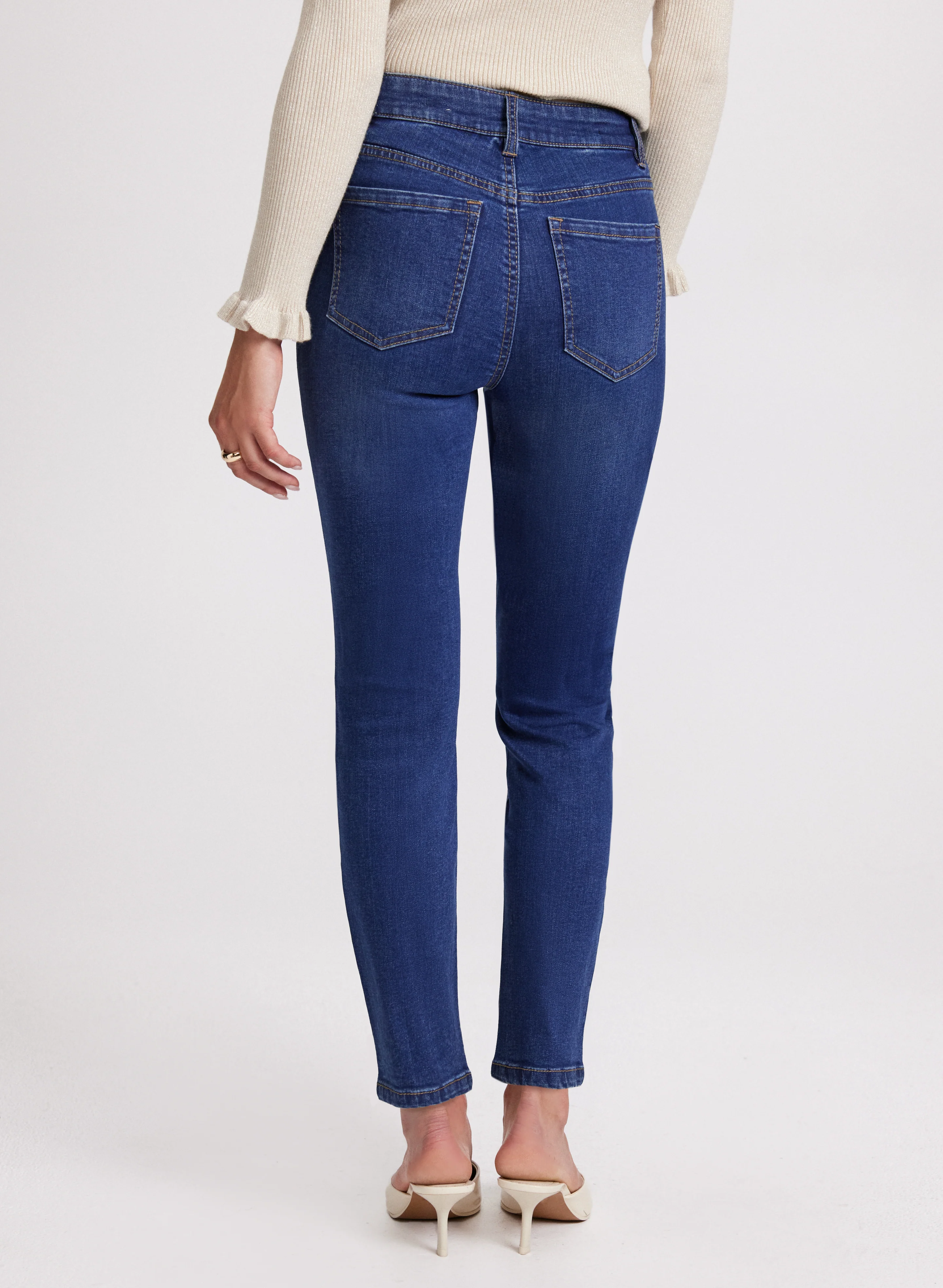 Rhinestone Embellished Slim Leg Jeans - Image 2