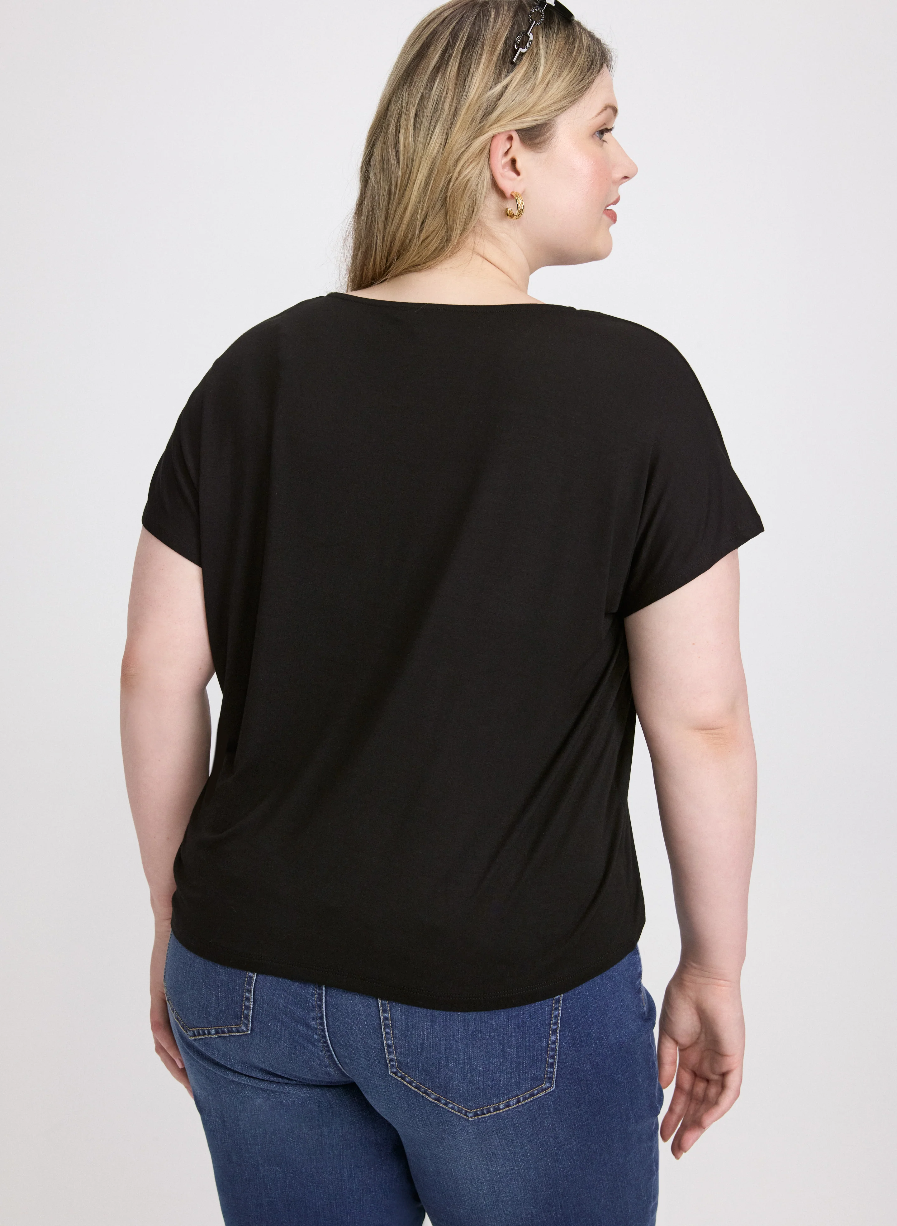 Rhinestone Embellished T-Shirt - Image 4