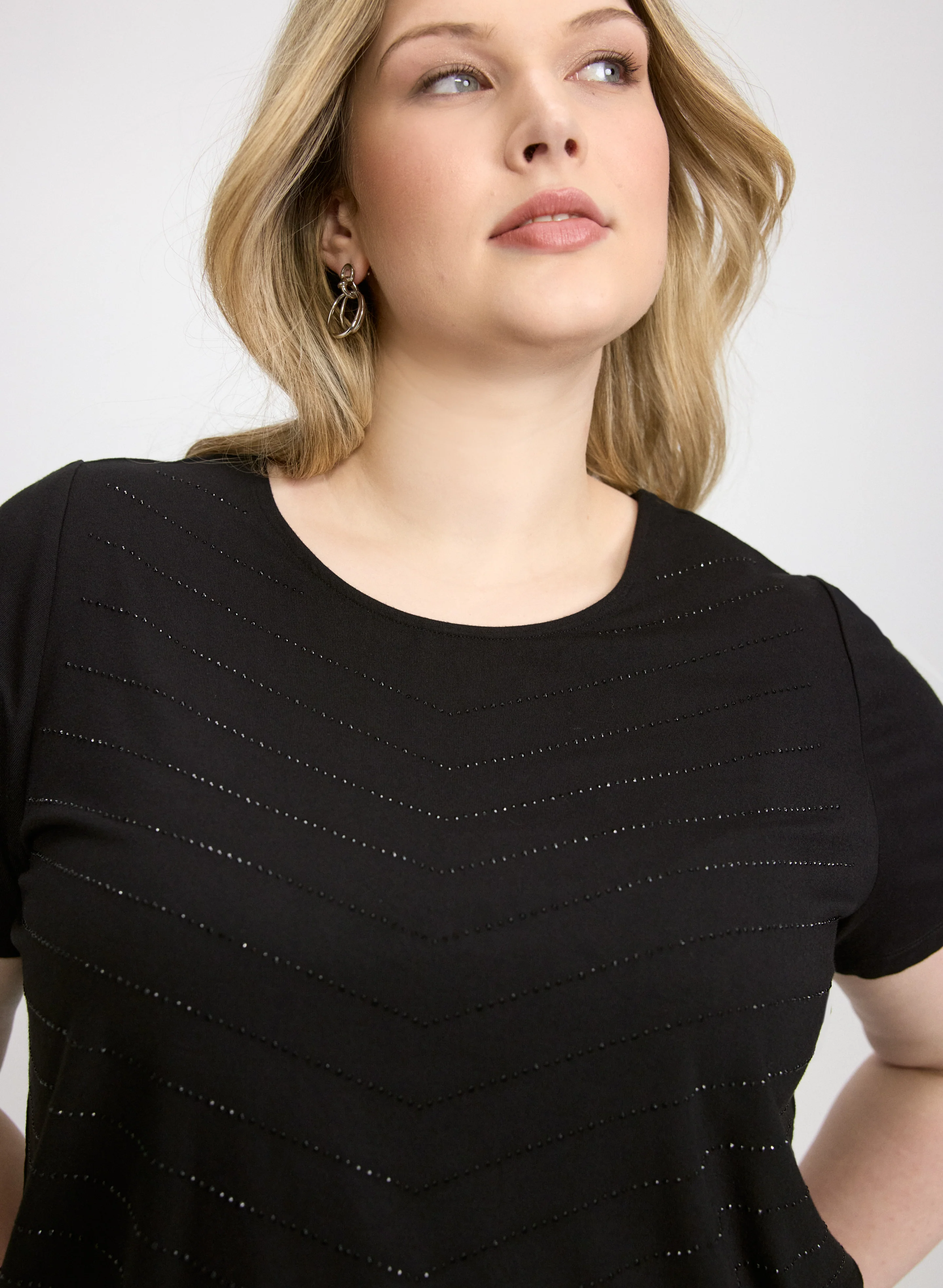 Rhinestone Embellished T-Shirt - Image 2