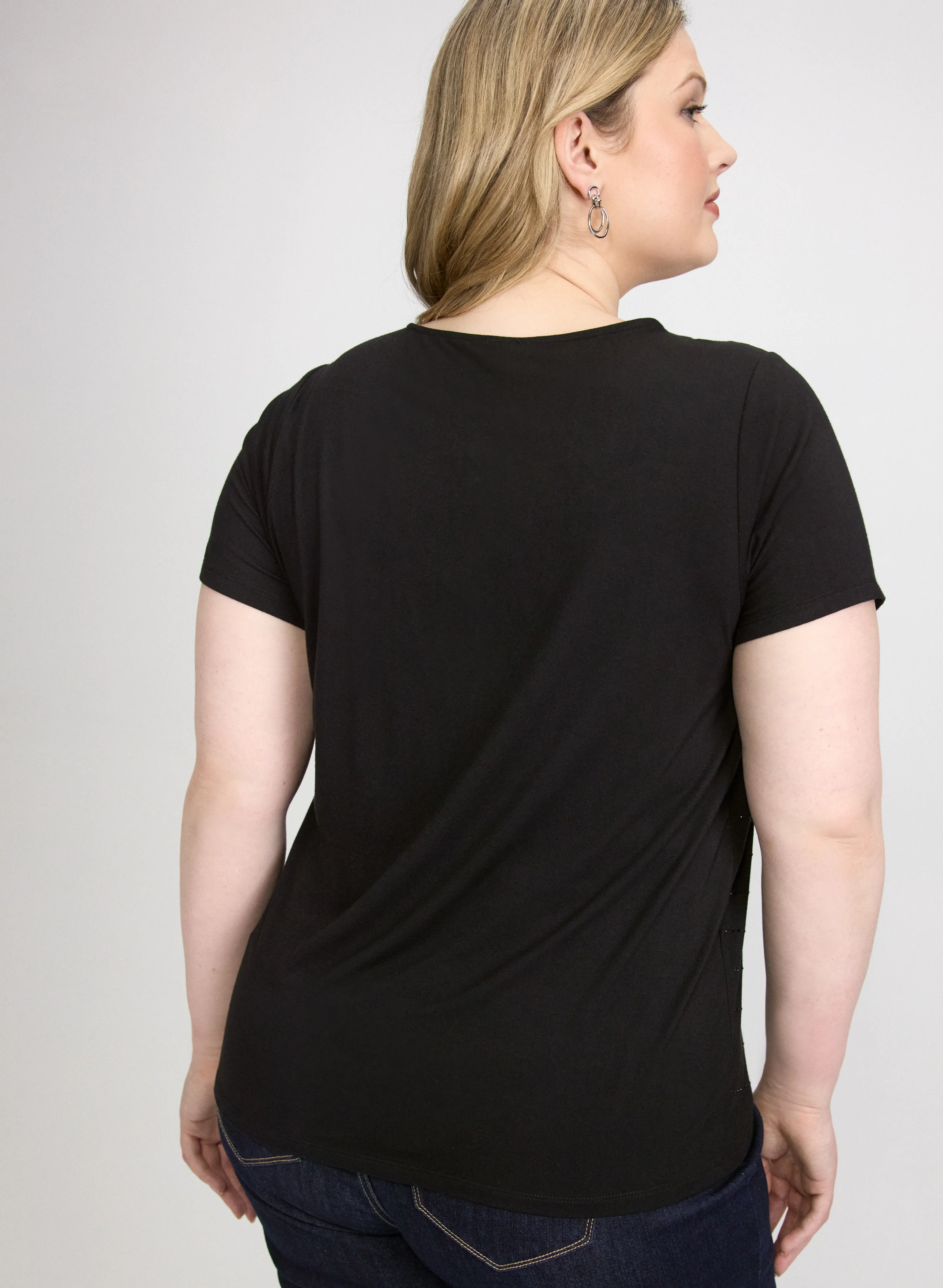 Rhinestone Embellished T-Shirt - Image 4