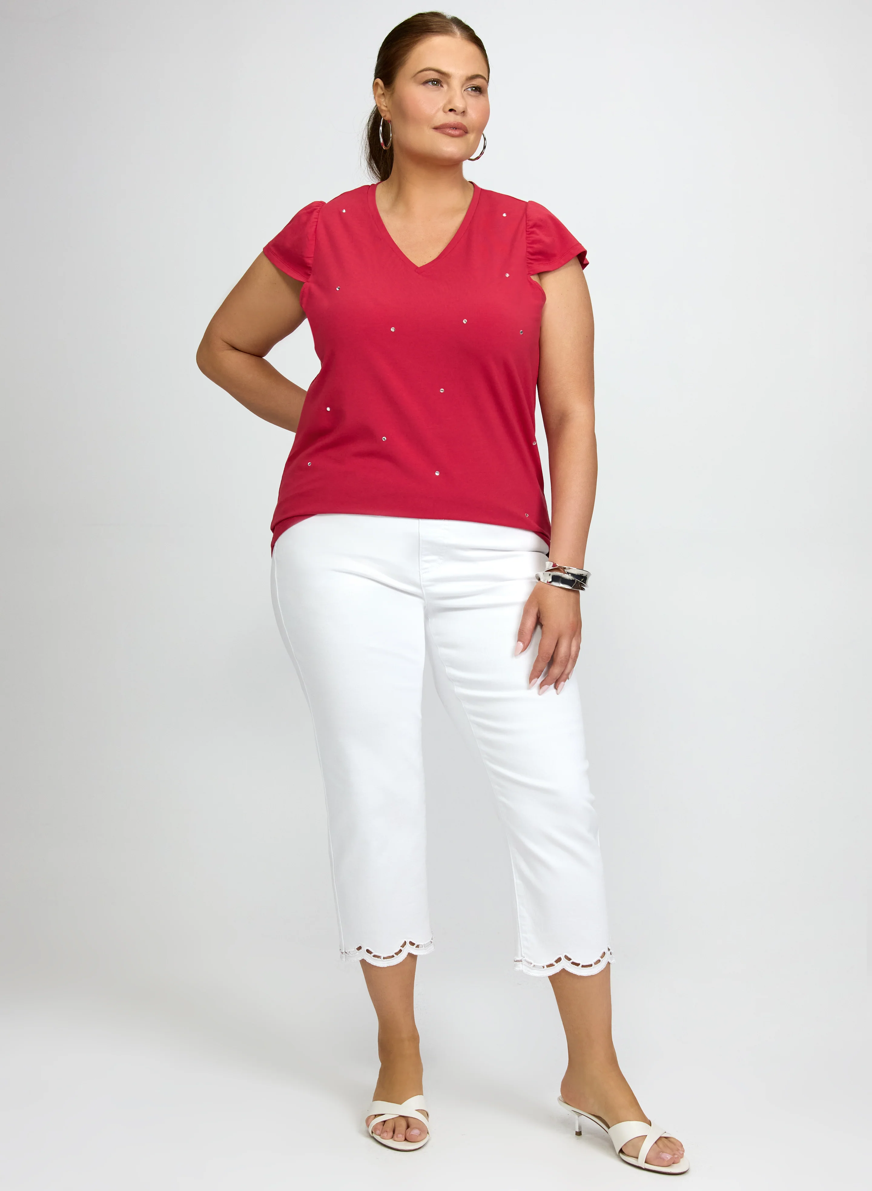 Rhinestone Embellished T-Shirt - Image 3