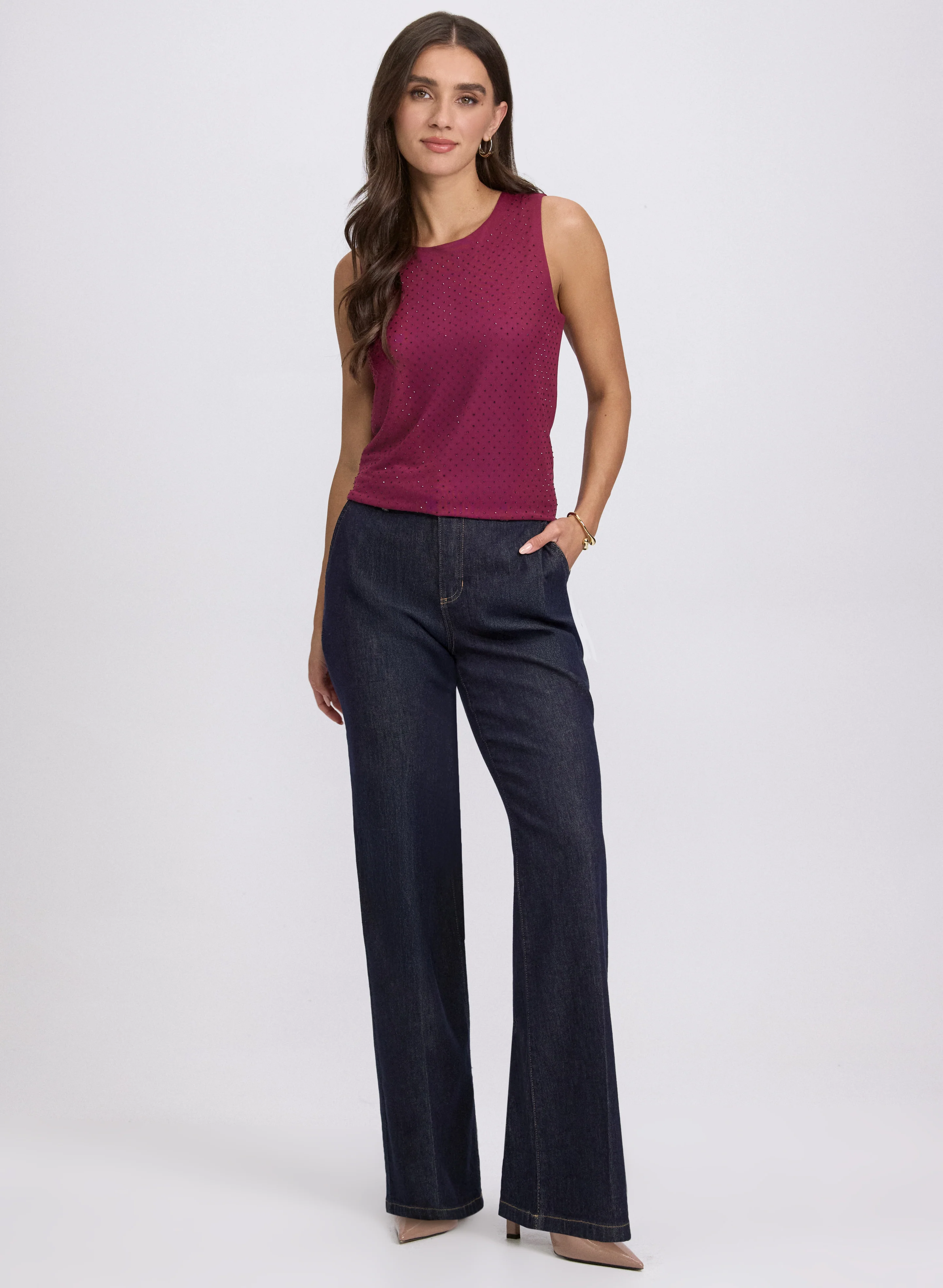 Rhinestone Embellished Tank Top - Image 3