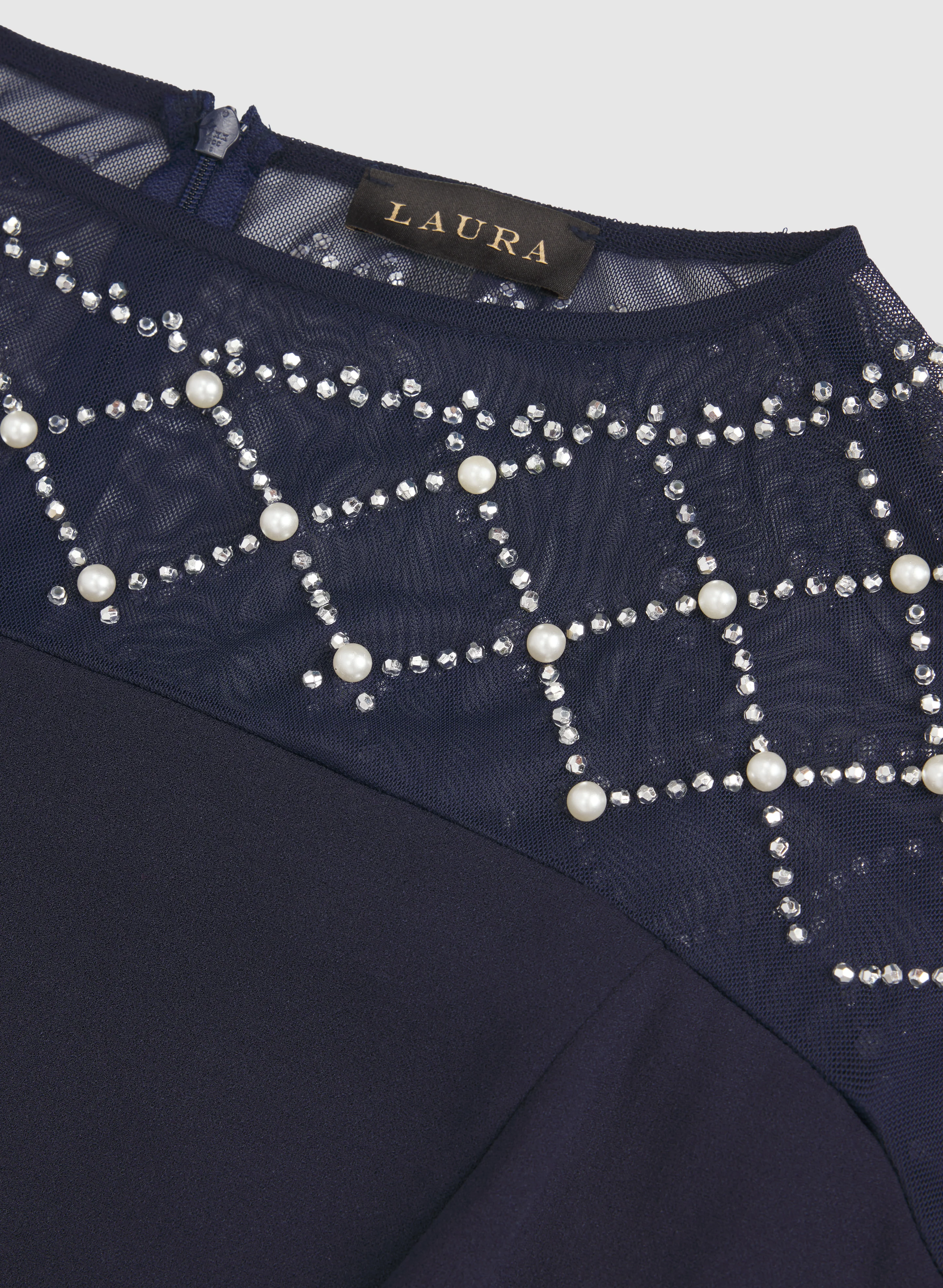 Rhinestone & Pearl Detail Dress - Image 7