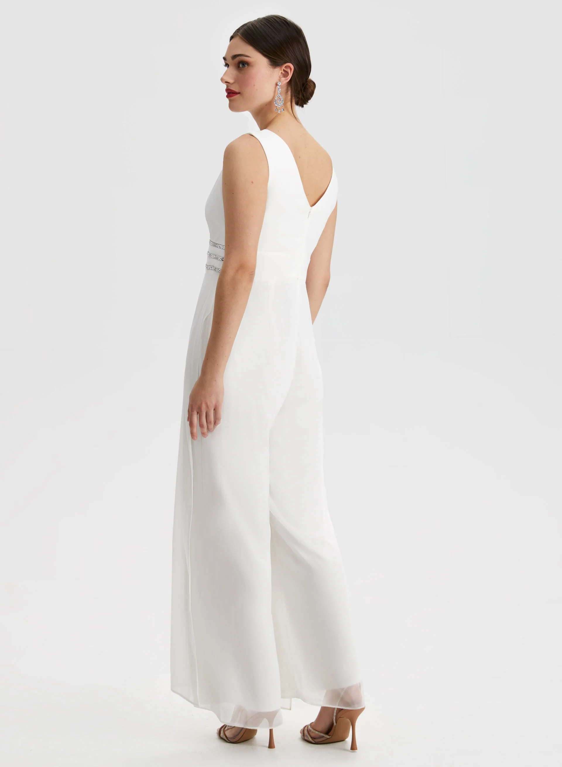 Rhinestone Stripe Detail Jumpsuit - Image 2