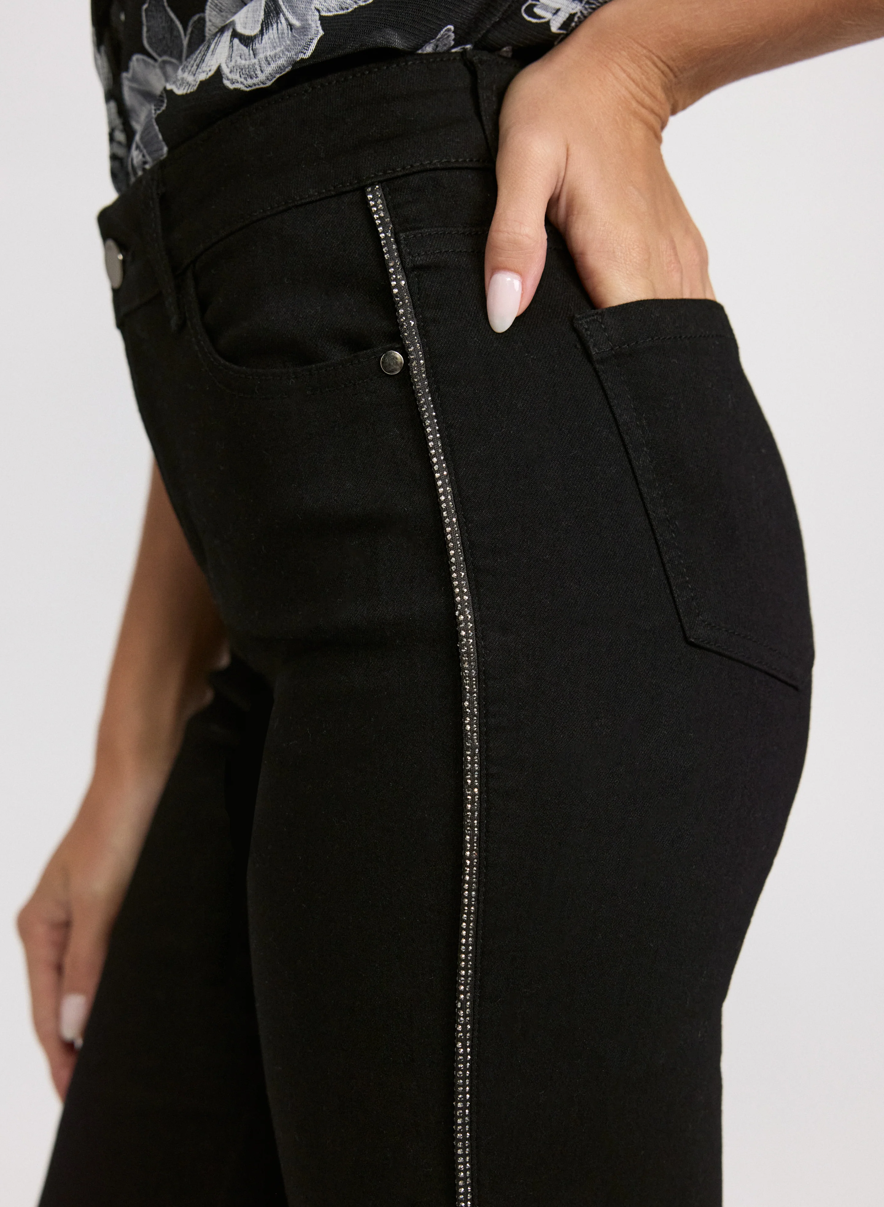 Rhinestone Stripe Jeans - Image 2
