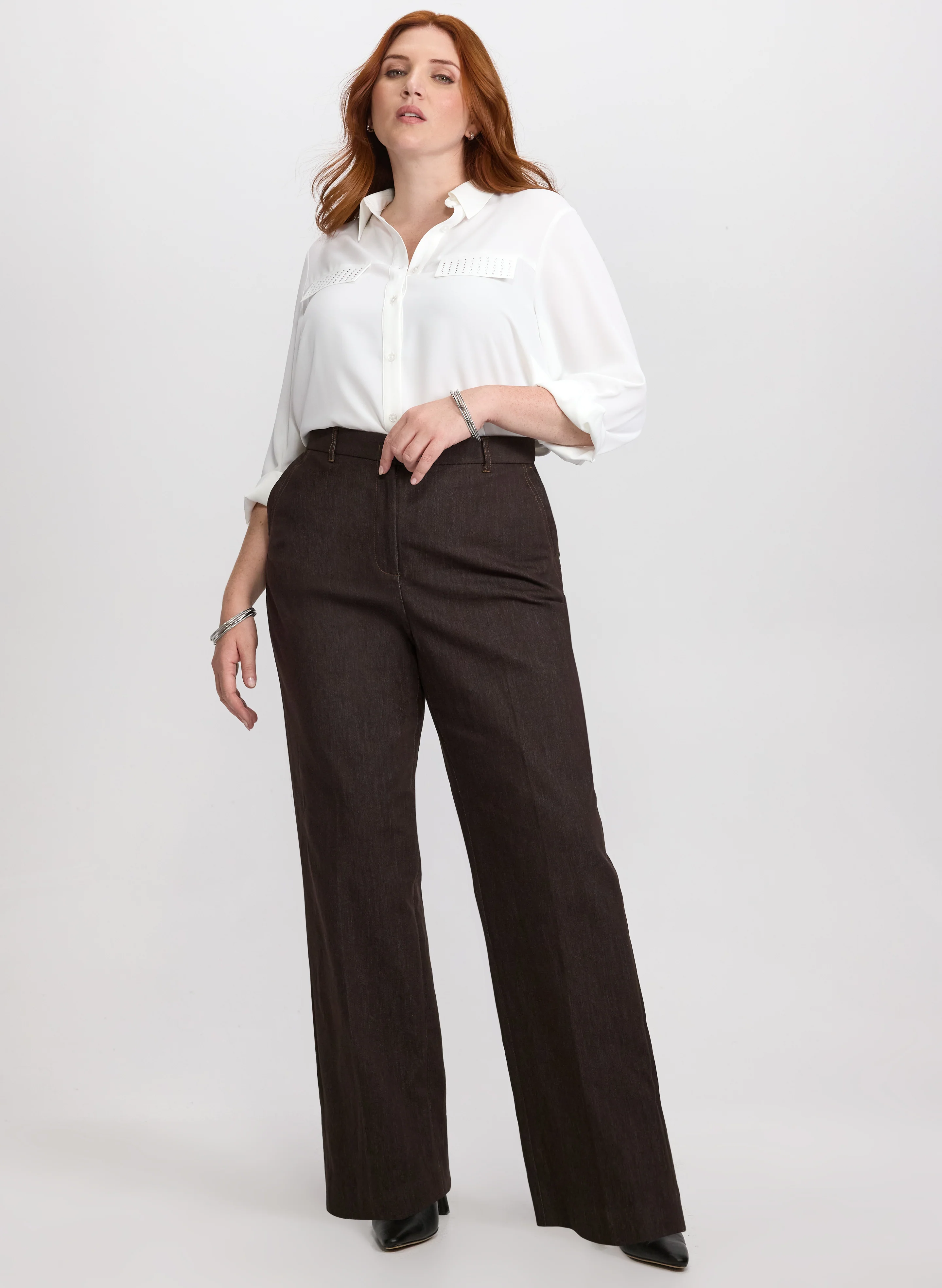 Rhinestone Trim Blouse - Image 3