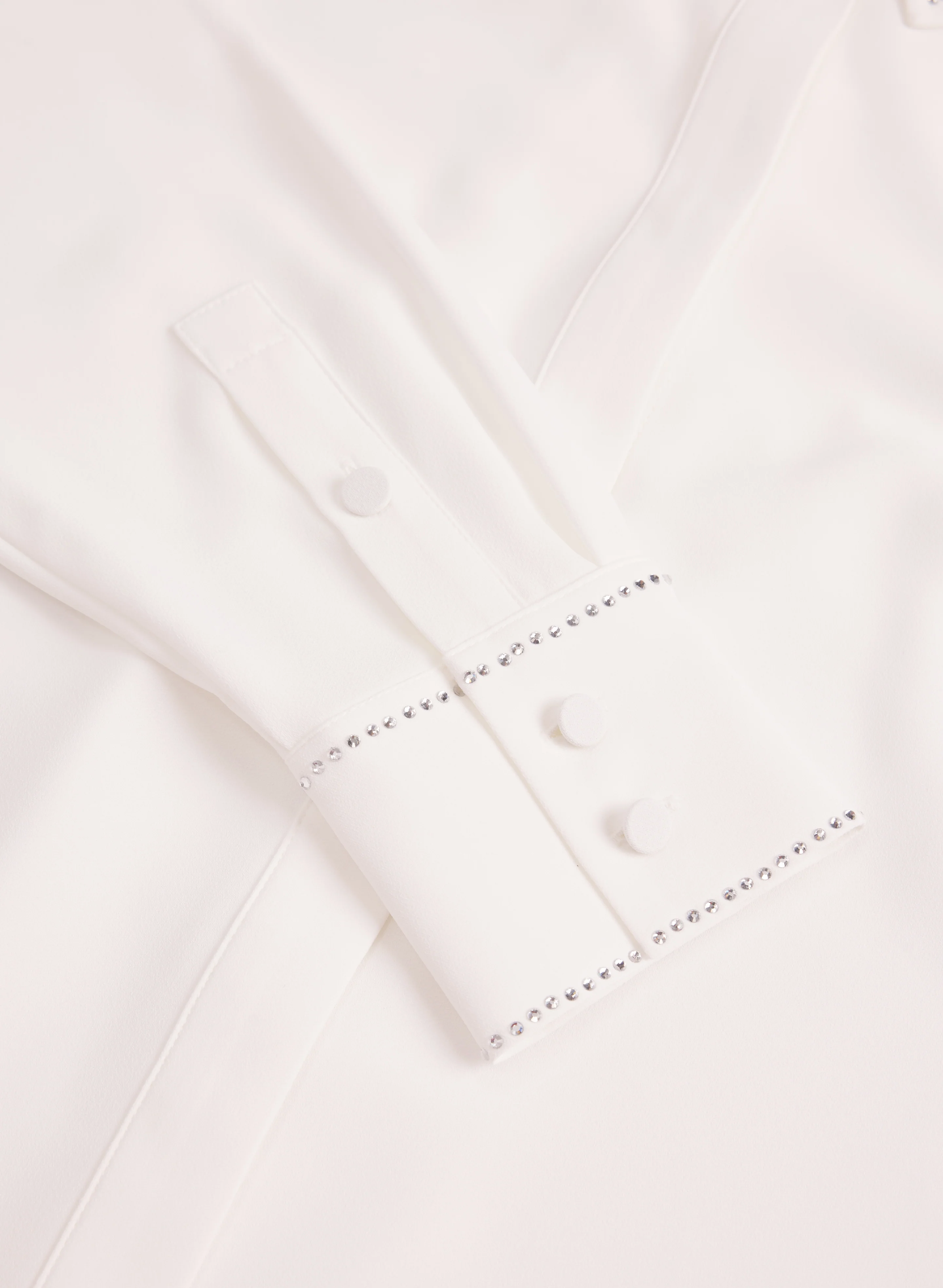 Rhinestone Trim Blouse - Image 7