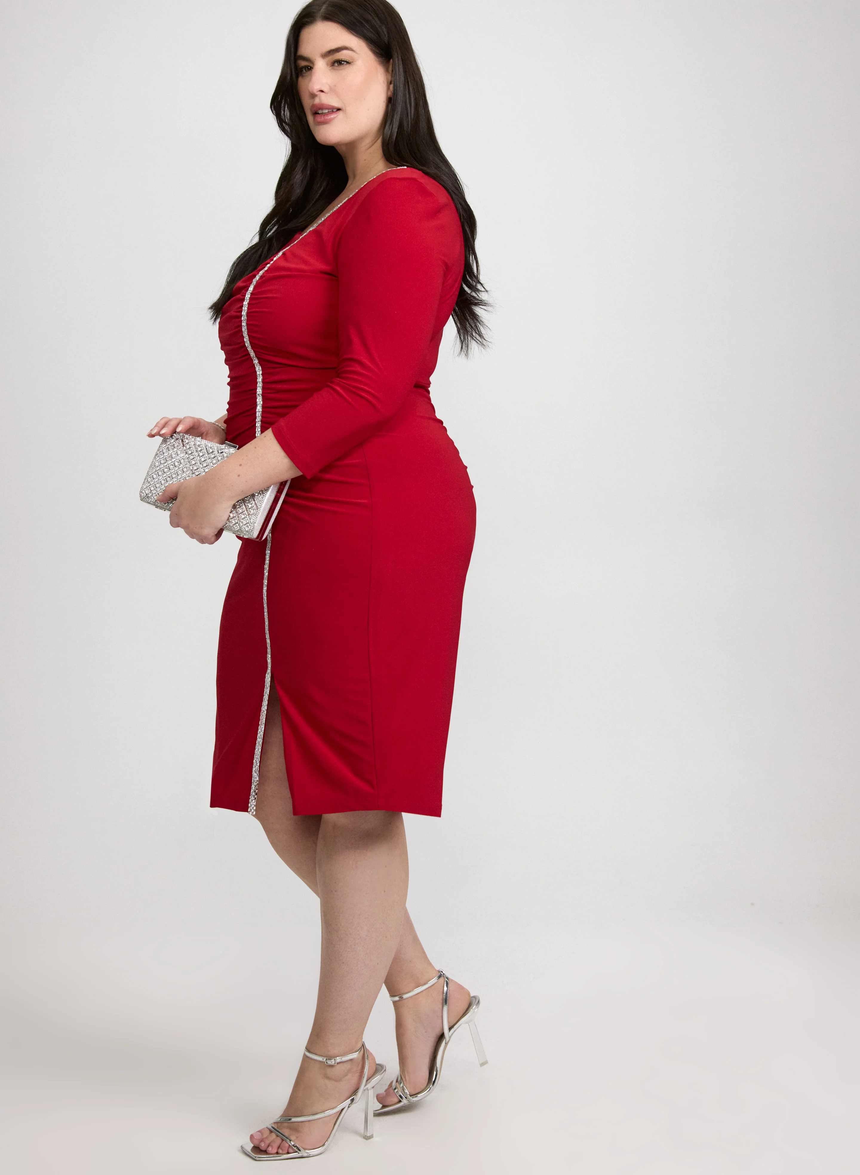 Rhinestone Trim Dress - Image 3