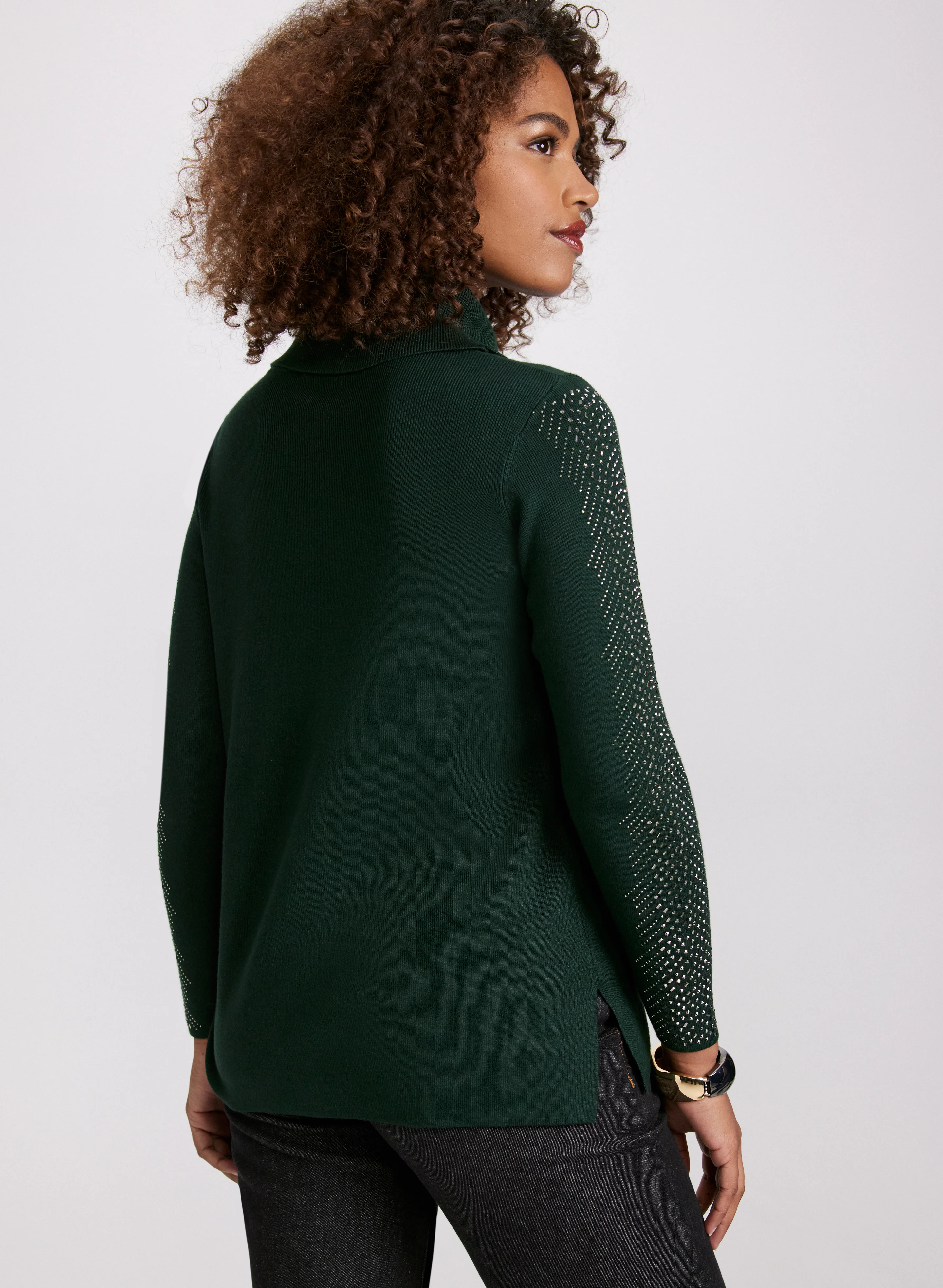 Rhinestone Trim Knit Sweater - Image 4