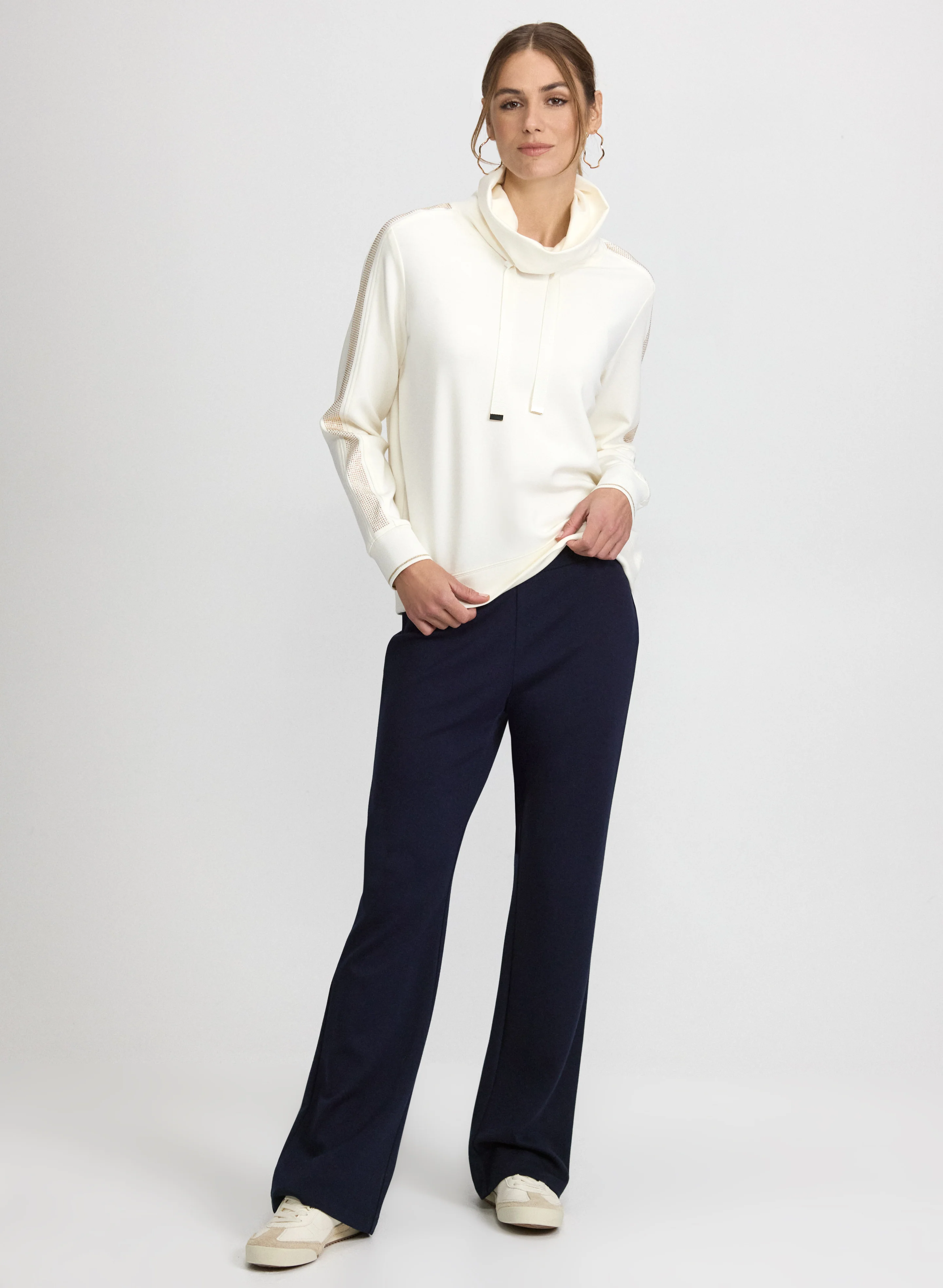 Rhinestone Trim Scuba Top - Image 3