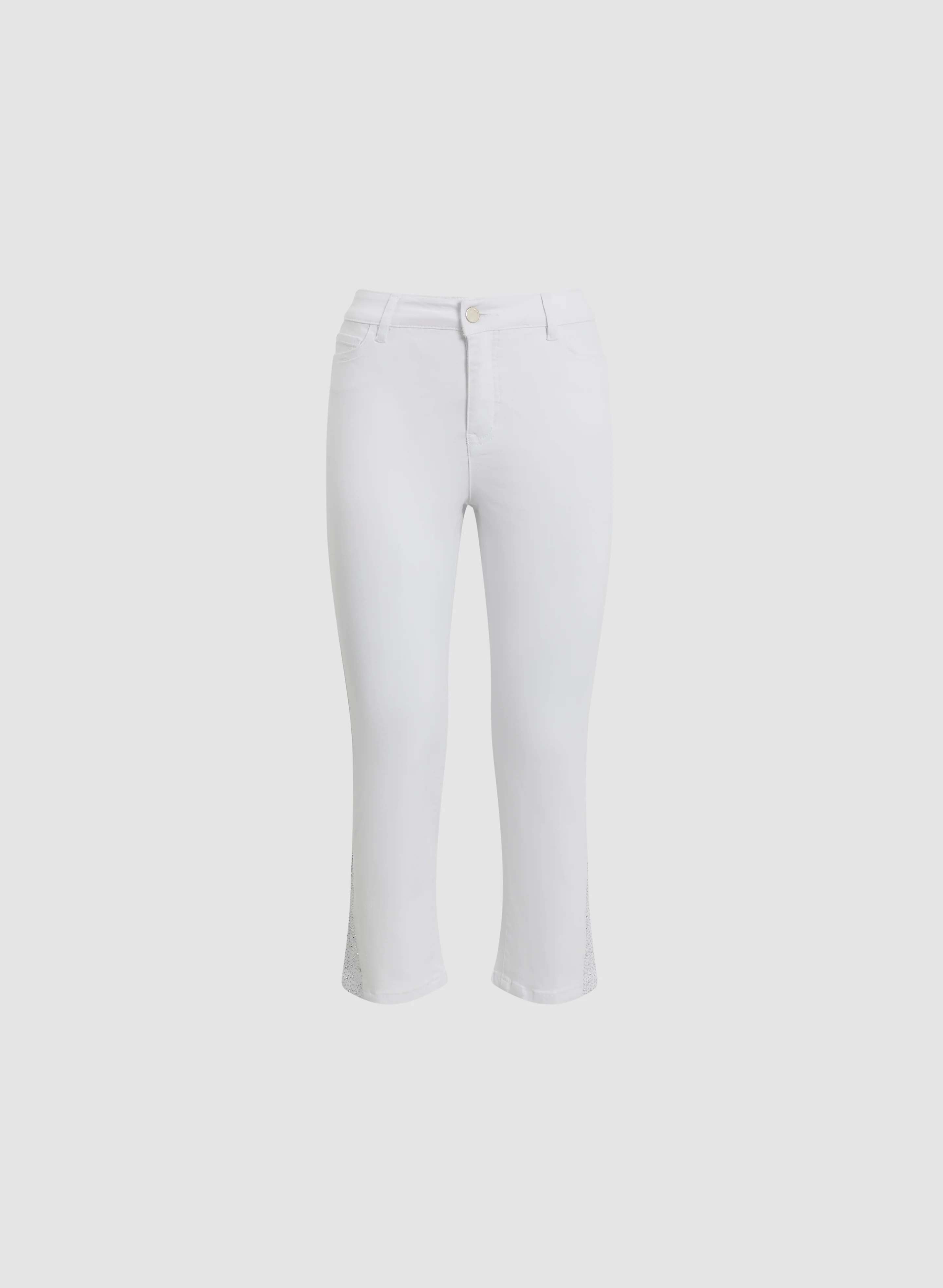 Rhinestone Trim Slim Leg Jeans - Image 5