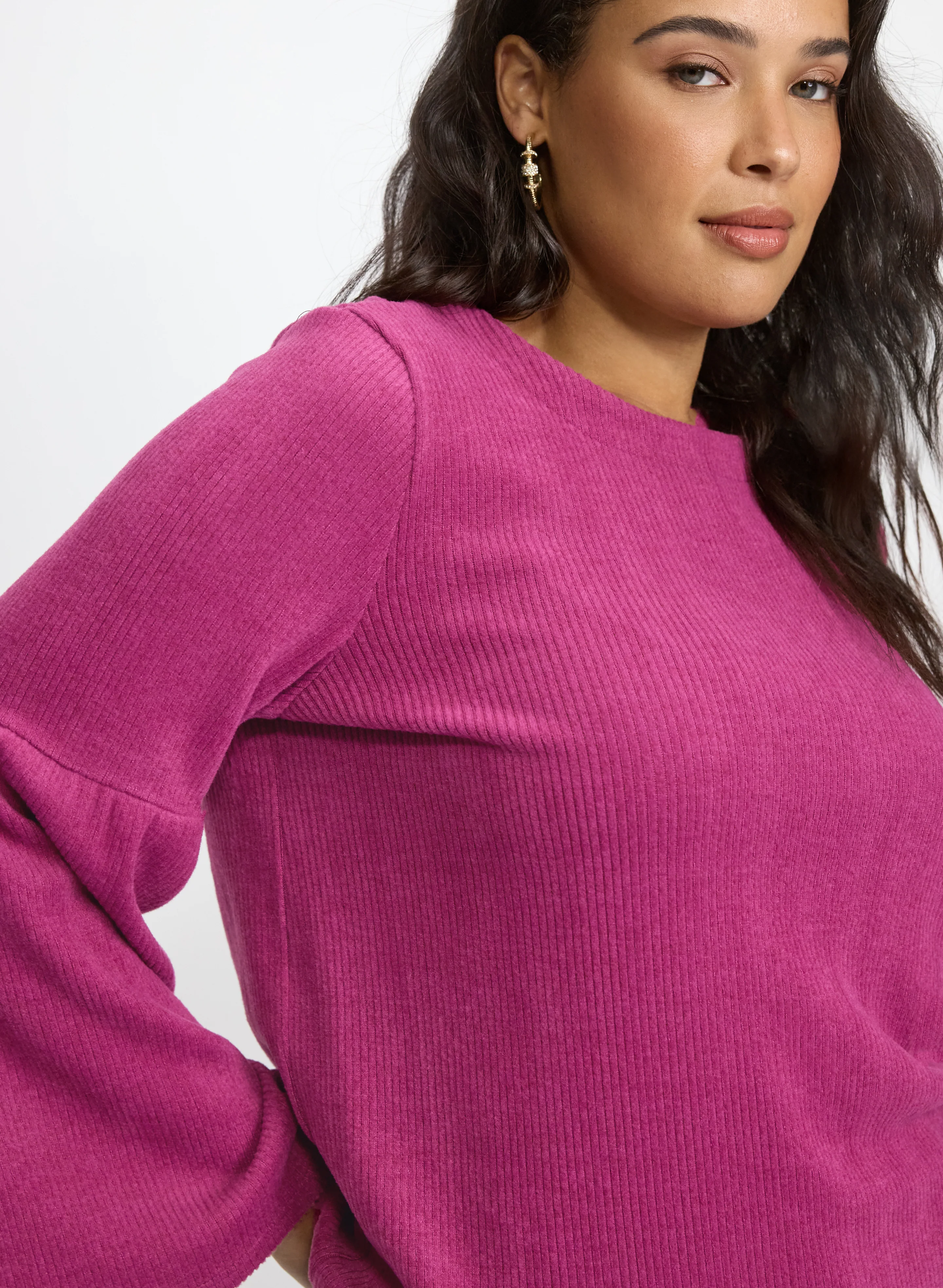 Ribbed Bell Sleeve Sweater - Image 5