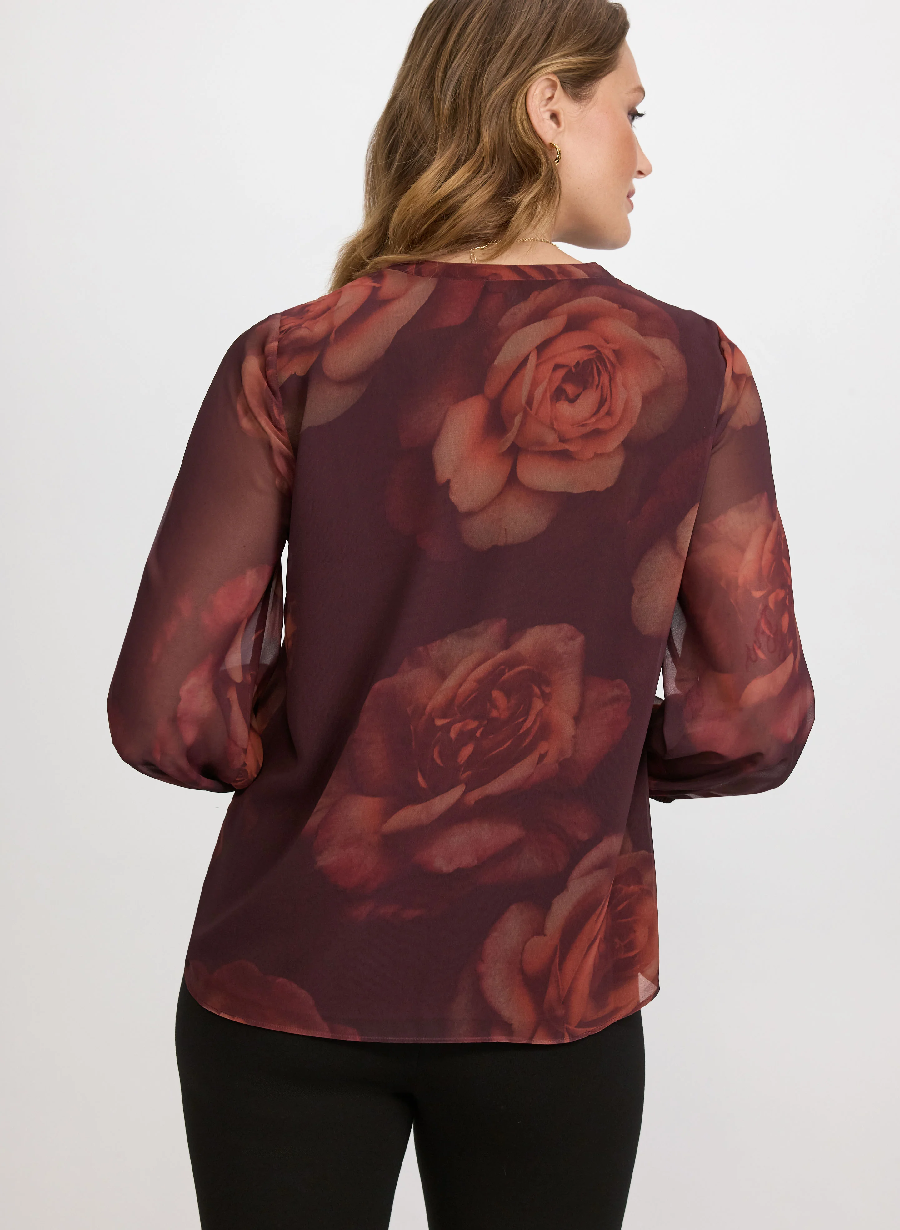 Rose Print Blouse - Image 4