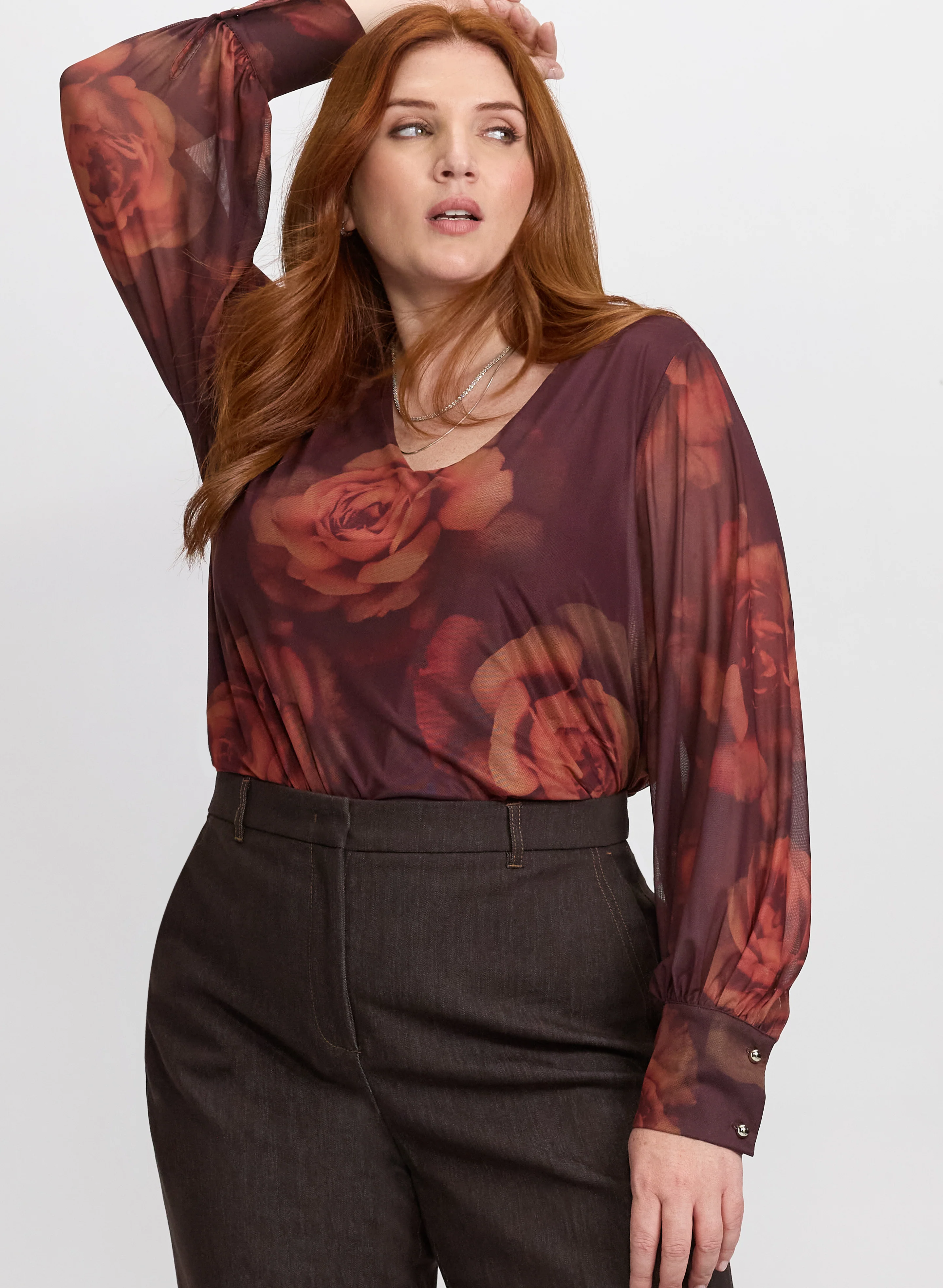 Rose Print Top - Image 8