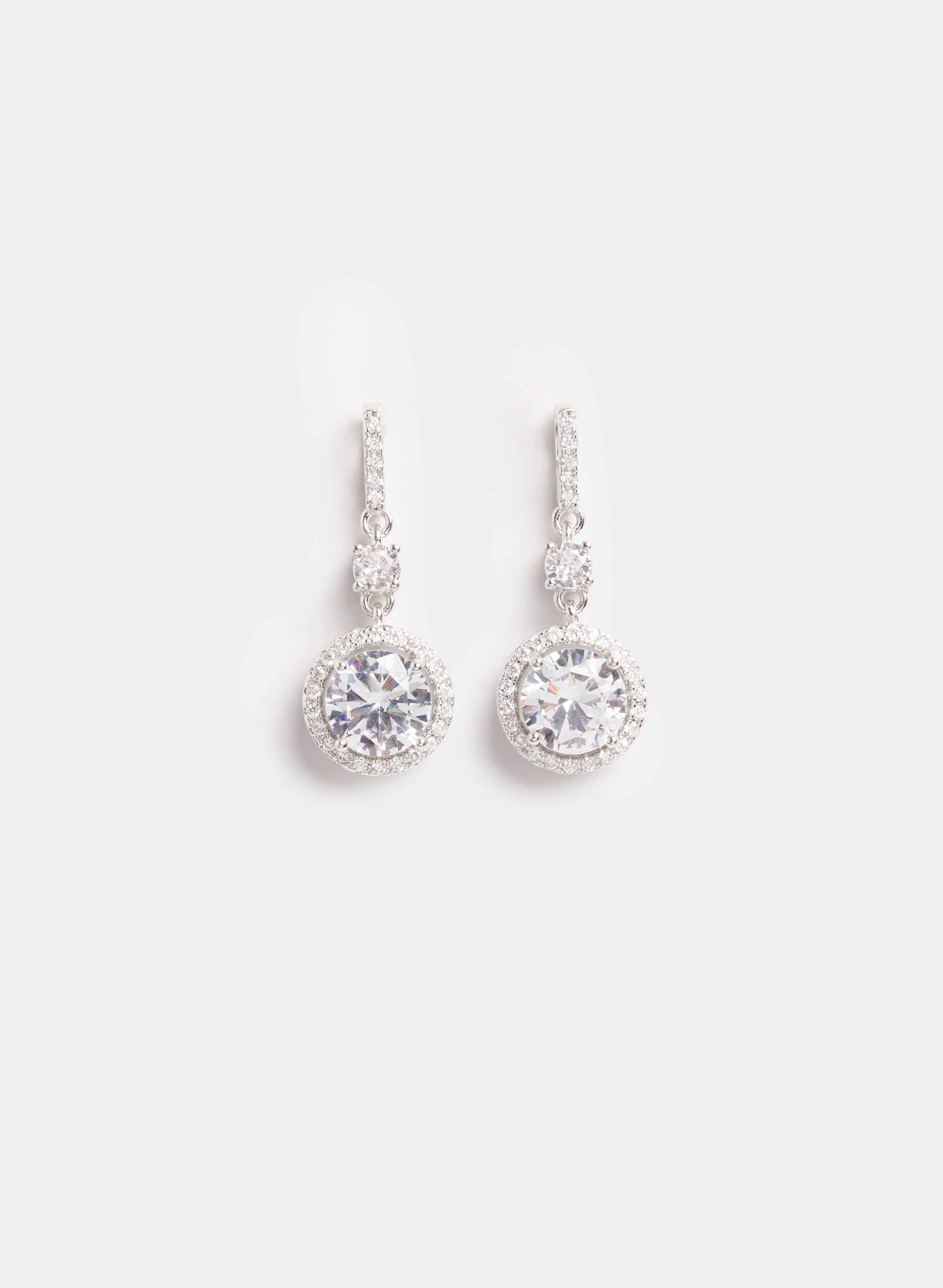 Round Stone Drop Earrings
