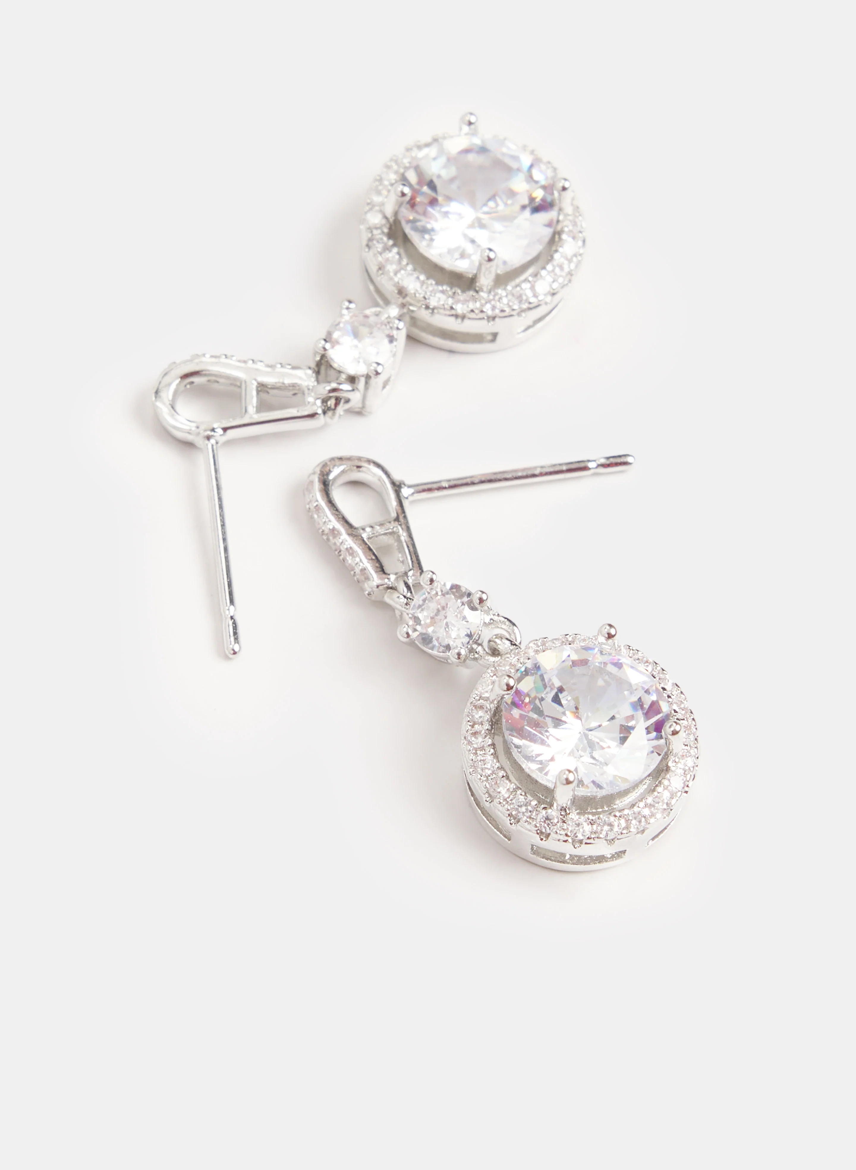 Round Stone Drop Earrings - Image 2