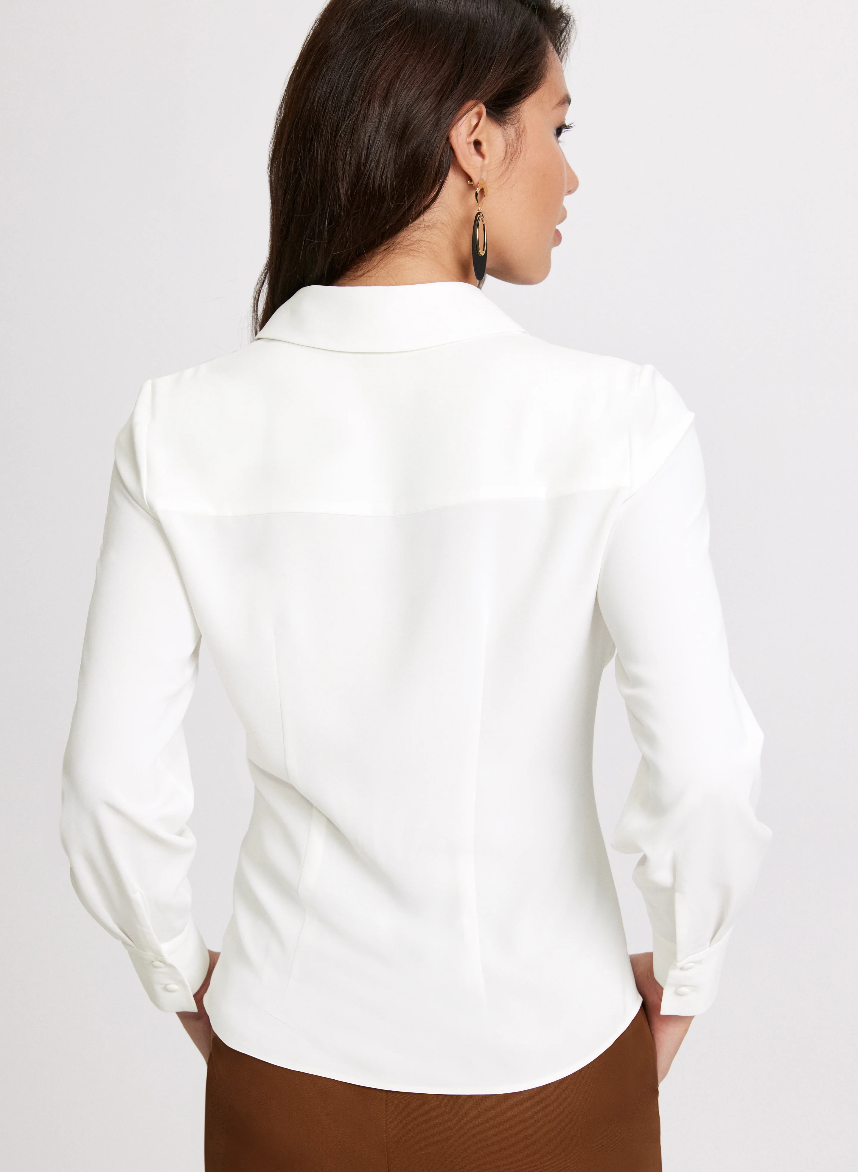 Ruched Button-Down Blouse - Image 4