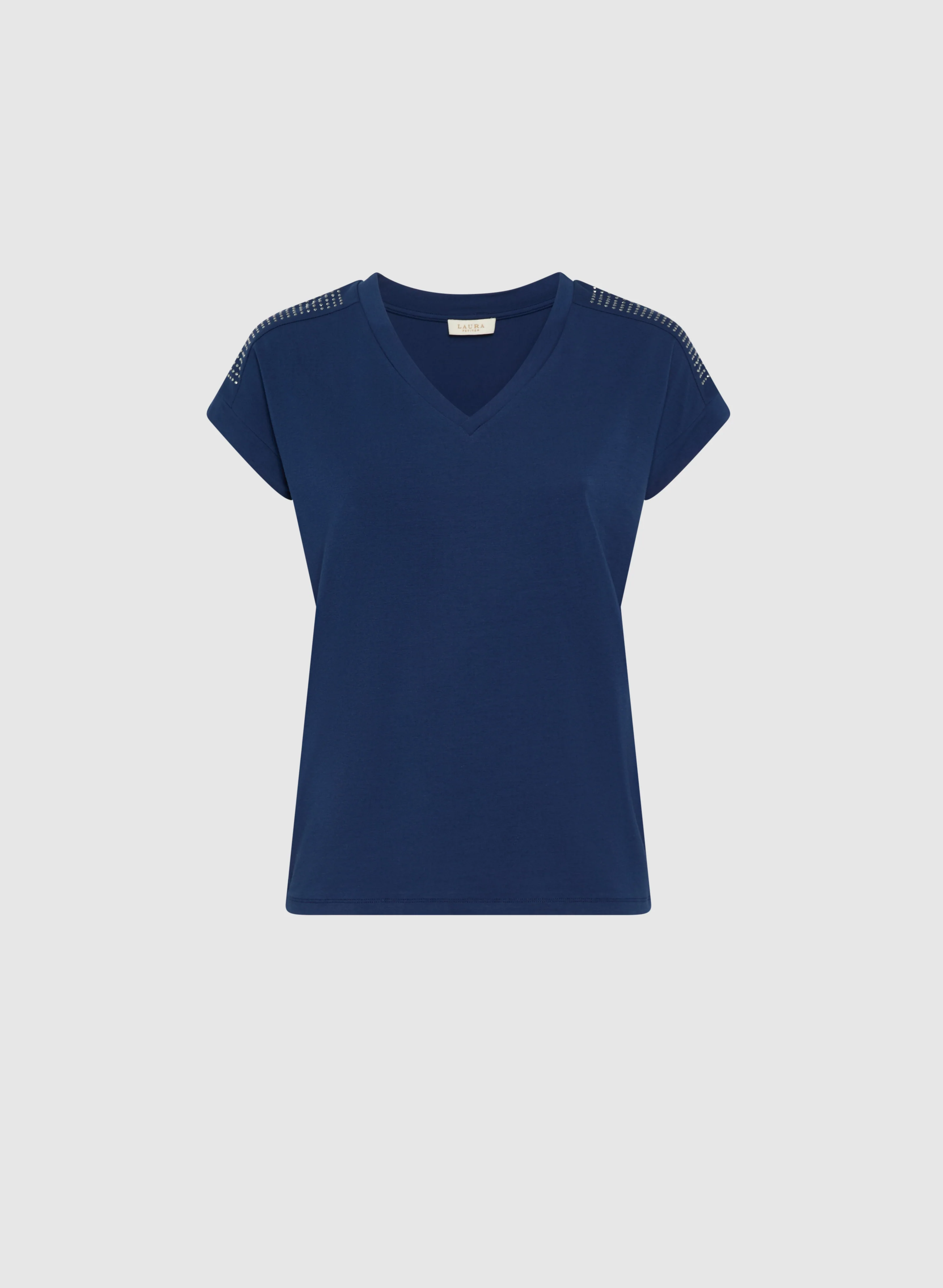 Ruched Rhinestone Detail T-Shirt - Image 6