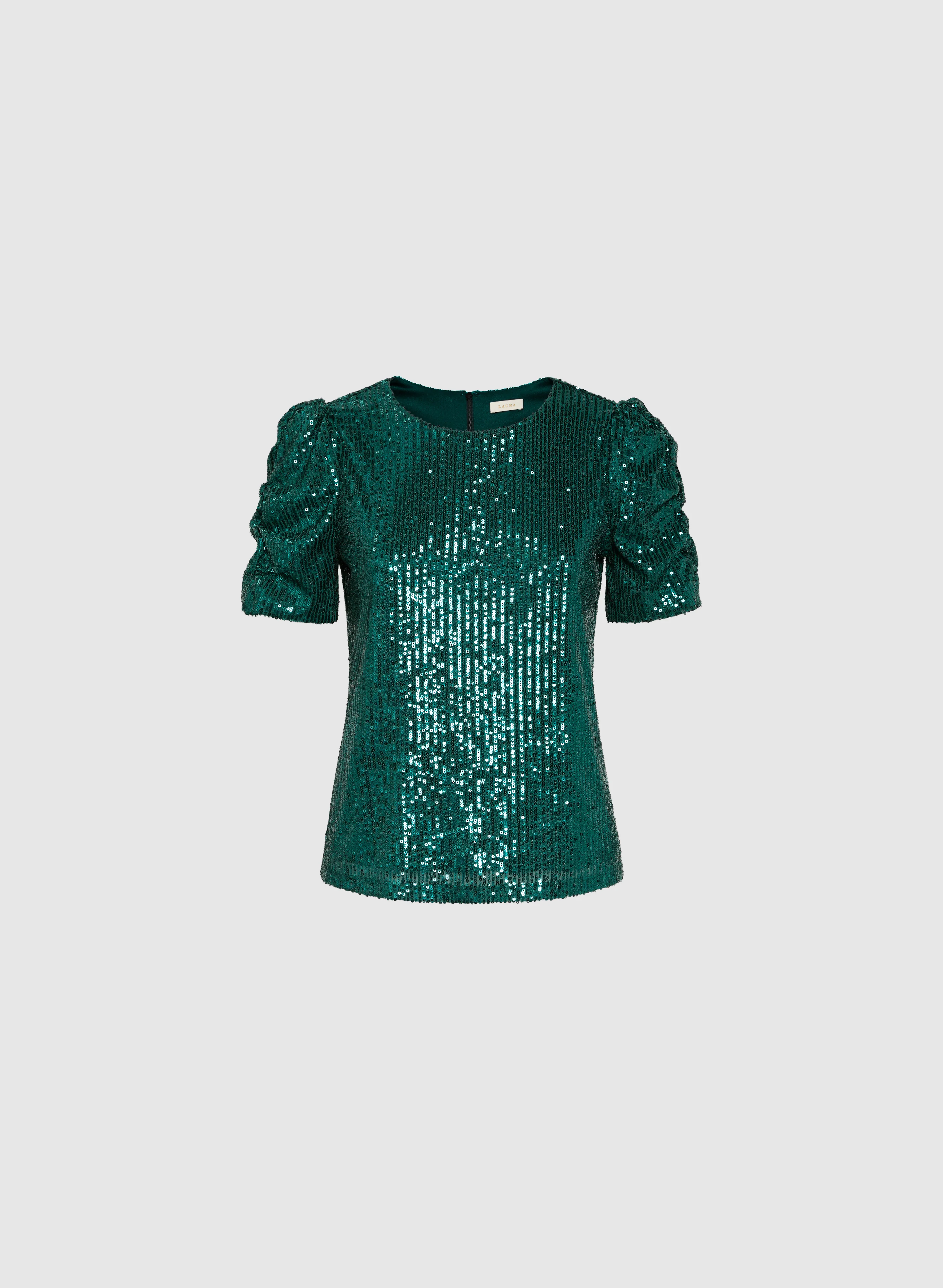 Ruched Sleeve Sequin Top - Image 6