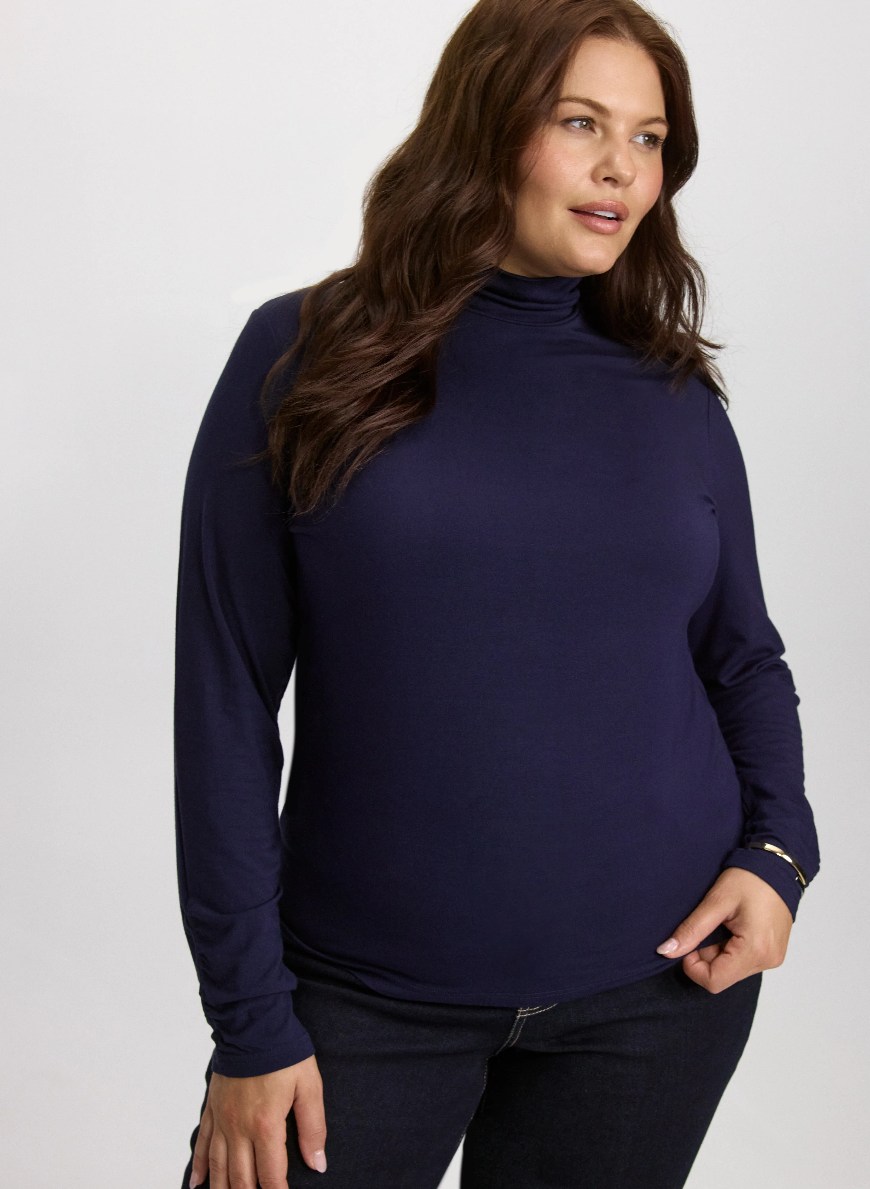 Ruched Turtleneck Top - Image 12